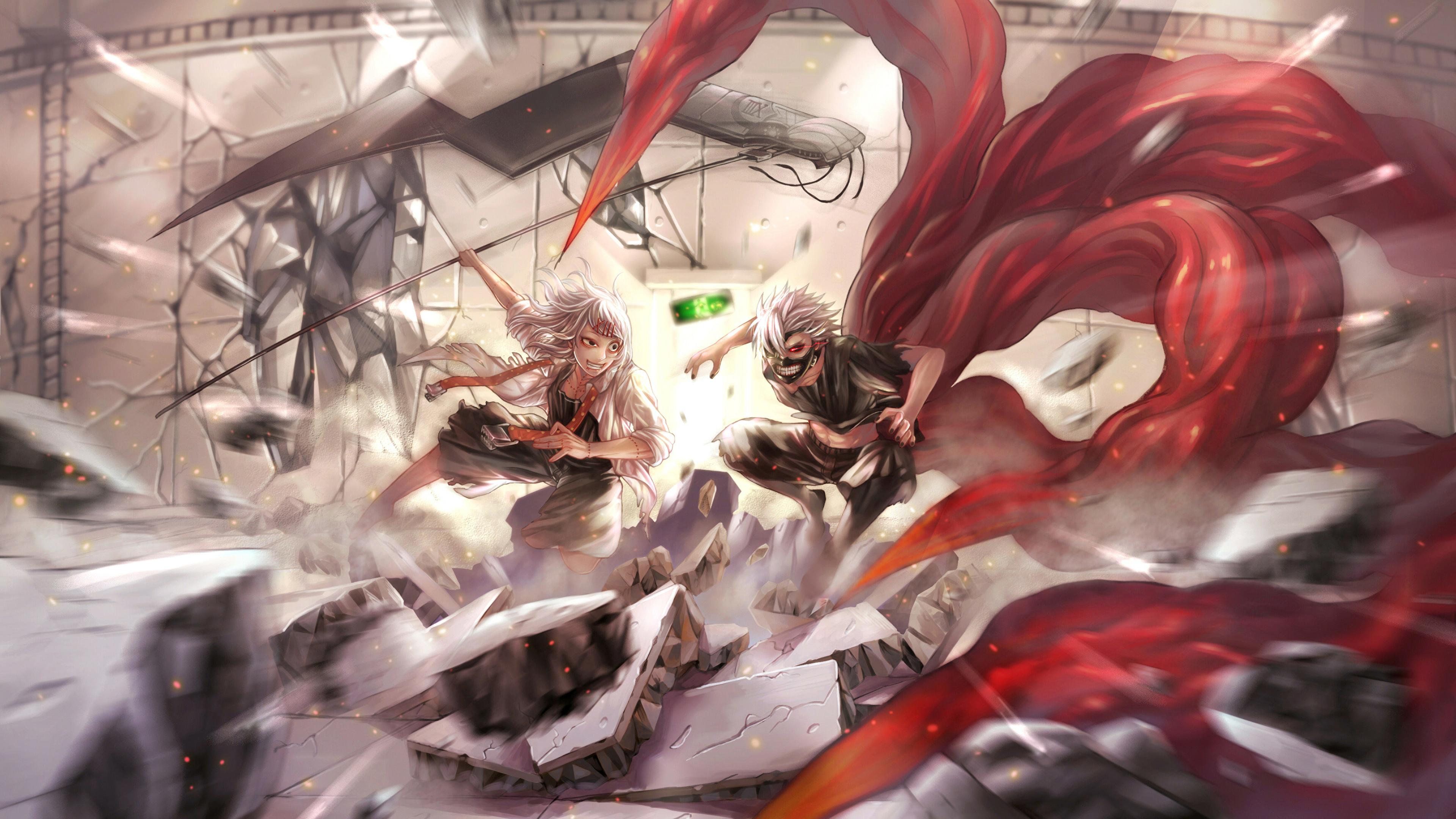 3840x2160 Desktop Wallpaper Tokyo Ghoul Young man art mk kaneki ken 3840x2160