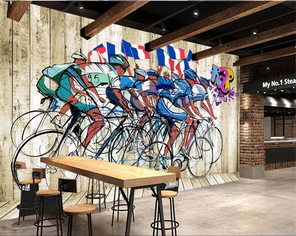 1000x800 beibehang Custom Photo Wallpaper Cycling gym stylish restaurant Ktv gym Health room decoration wall 3D wallpaper papel de parede. Wallpaper