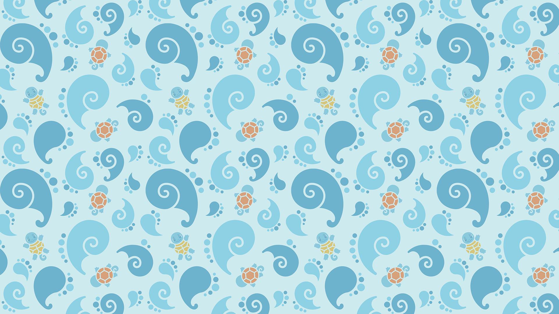 1920x1080 Pokemon Tile Cartoon Pattern Blue Wallpaper:1920x1080