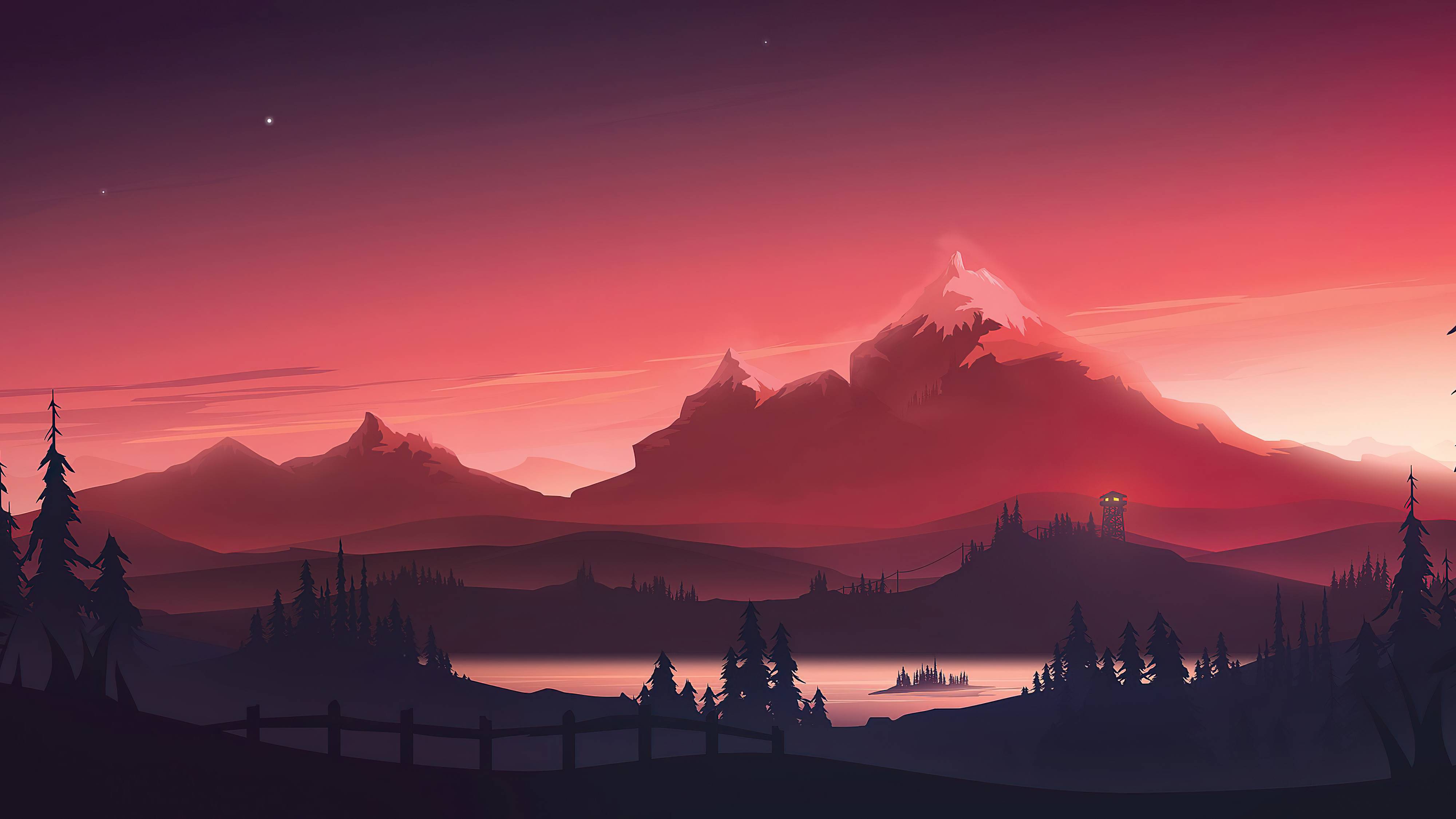 4000x2250 Cool Red Mountains 4K Wallpaper, HD Minimalist 4K Wallpaper, Image, Photo and Background
