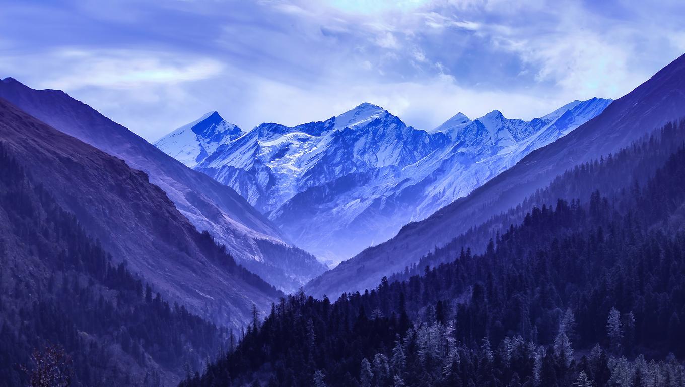 1360x768 Snowy Blue Mountains 4k Laptop HD HD 4k Wallpaper, Image, Background, Photo and Picture