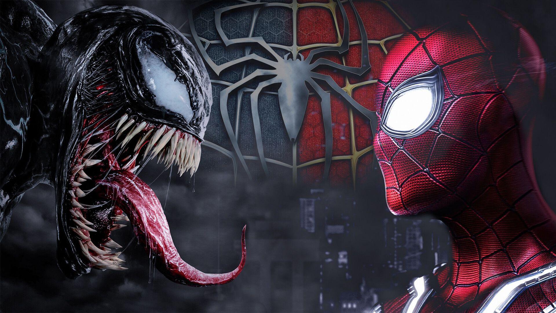 1920x1080 Venom And Spider Man Desktop Wallpaper