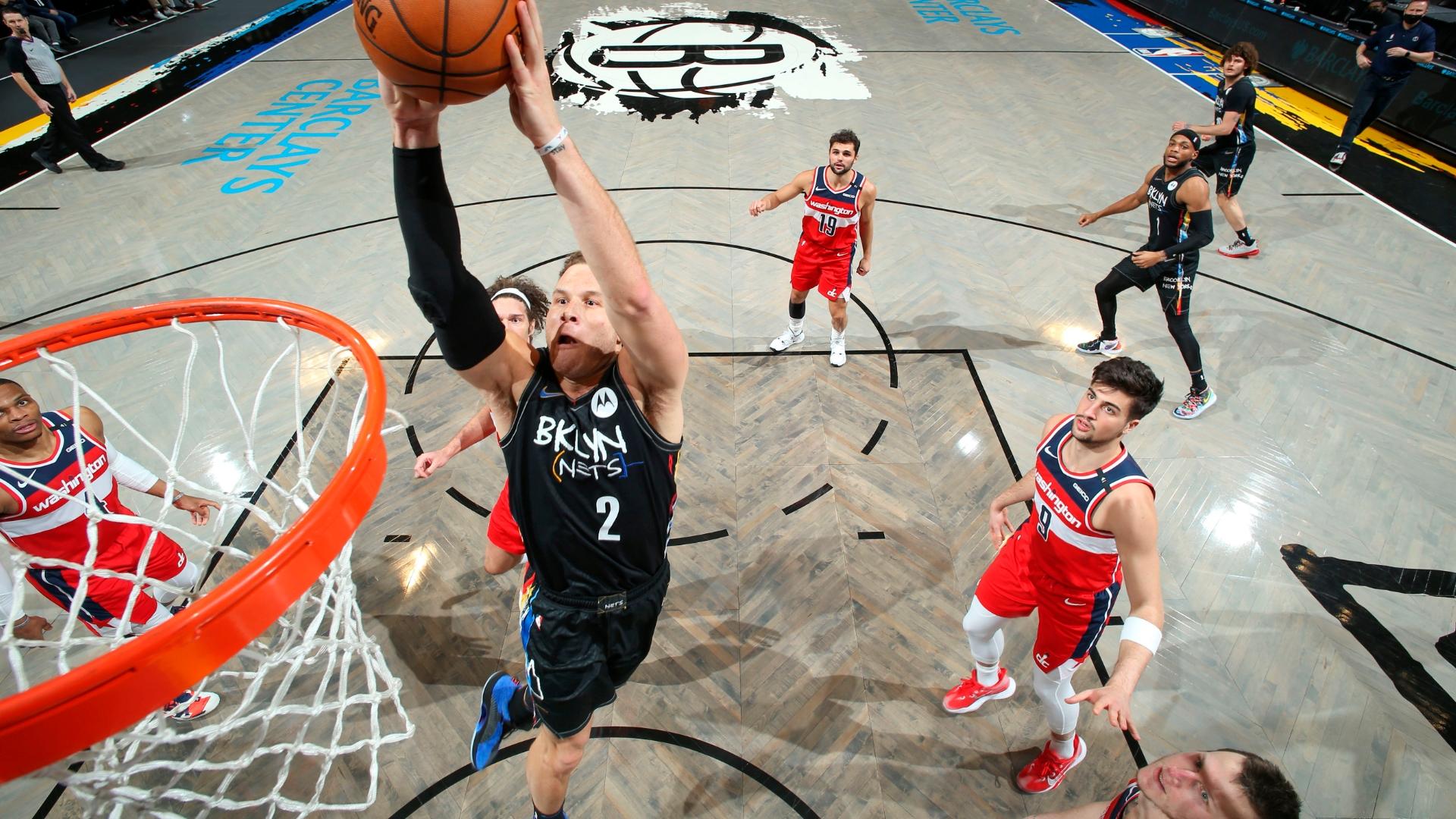 1920x1080 Blake Griffin says 'it's hard not to smile' after throwing down dunk in Brooklyn Nets debut. Sporting News Canada