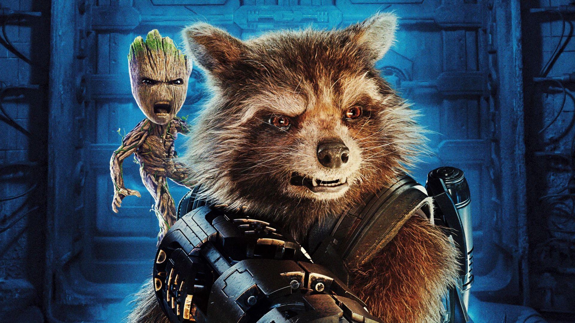 1920x1080 Desktop Wallpaper Baby Groot, Guardians Of The Galaxy Vol. Movie, Rocket Raccoon, HD Image, Picture, Background, Irvdzc