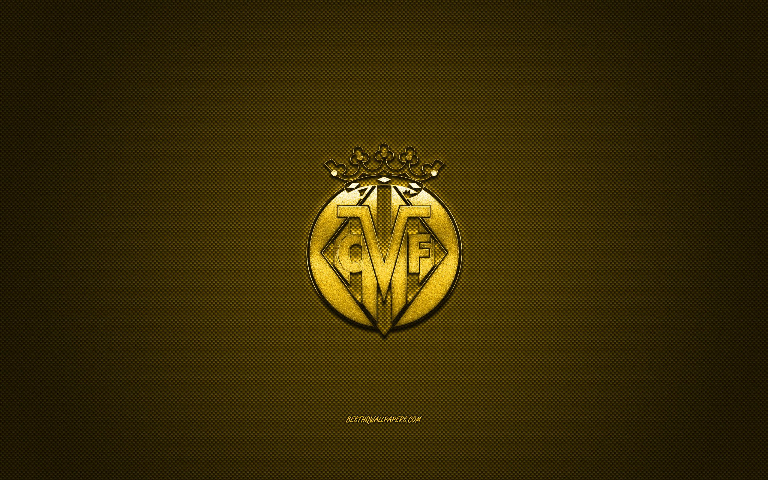 2560x1600 Download wallpaper Villarreal CF, Spanish football club, La Liga, yellow logo, yellow carbon fiber background, football, Valencia, Spain, Villarreal CF logo for desktop with resolution 2560x1600. High Quality HD picture wallpaper