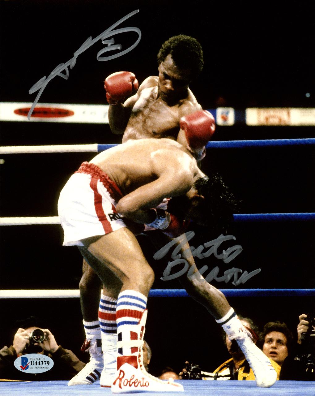 1019x1280 Sugar Ray Leonard & Roberto Duran Autographed 8x10 Photo Beckett BAS Stock Creek Sports