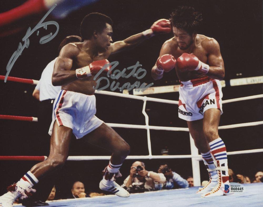 1000x790 Sugar Ray Leonard Roberto Duran Signed 8x10 Photo (Beckett COA)