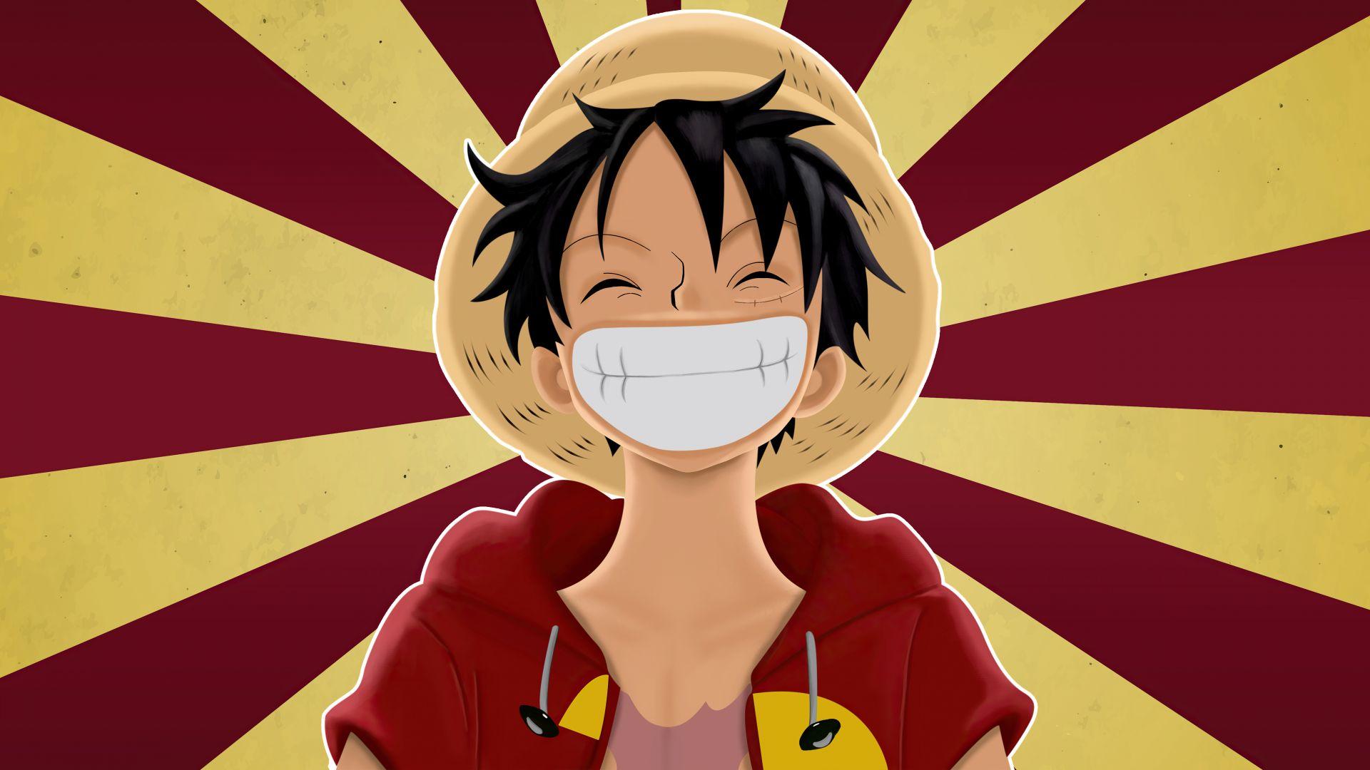 1920x1080 Pirate, monkey d. luffy, one piece, anime, big smile wallpaper, HD image, picture, background, 01e1be