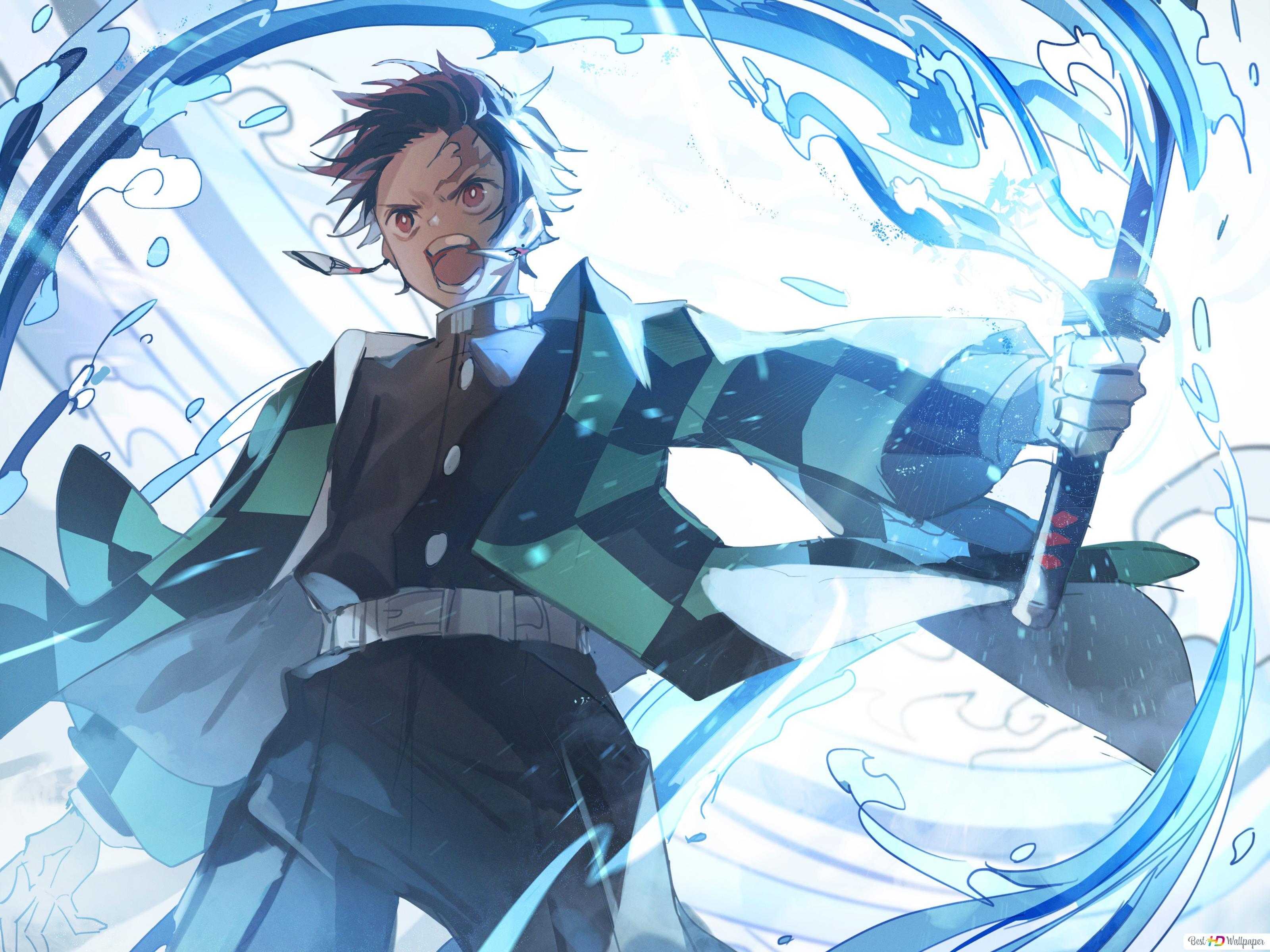 3200x2400 Tanjiro's black nichirin sword HD wallpaper download