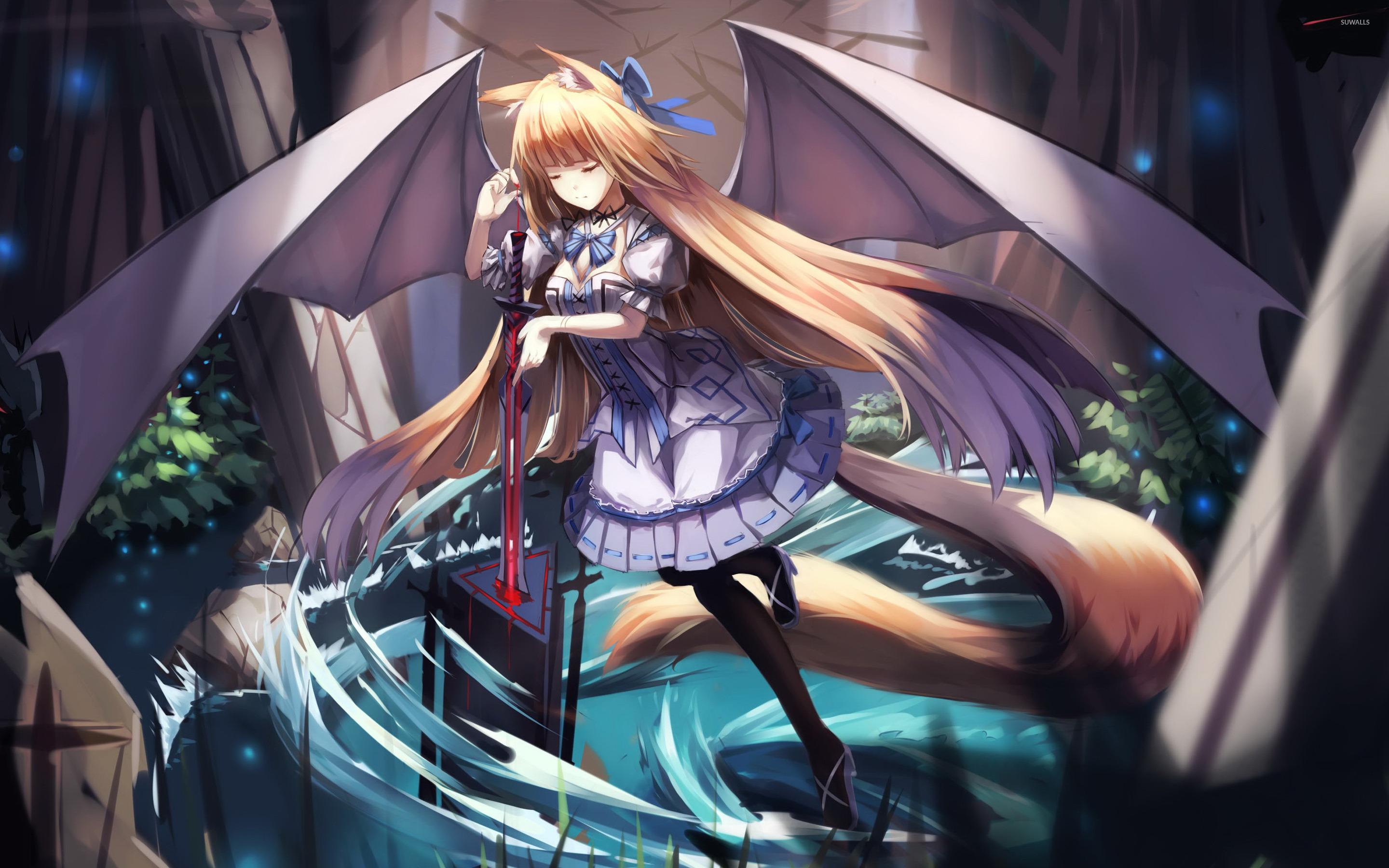 2880x1800 Anime Sword Girl Widescreen Wallpaper 21412