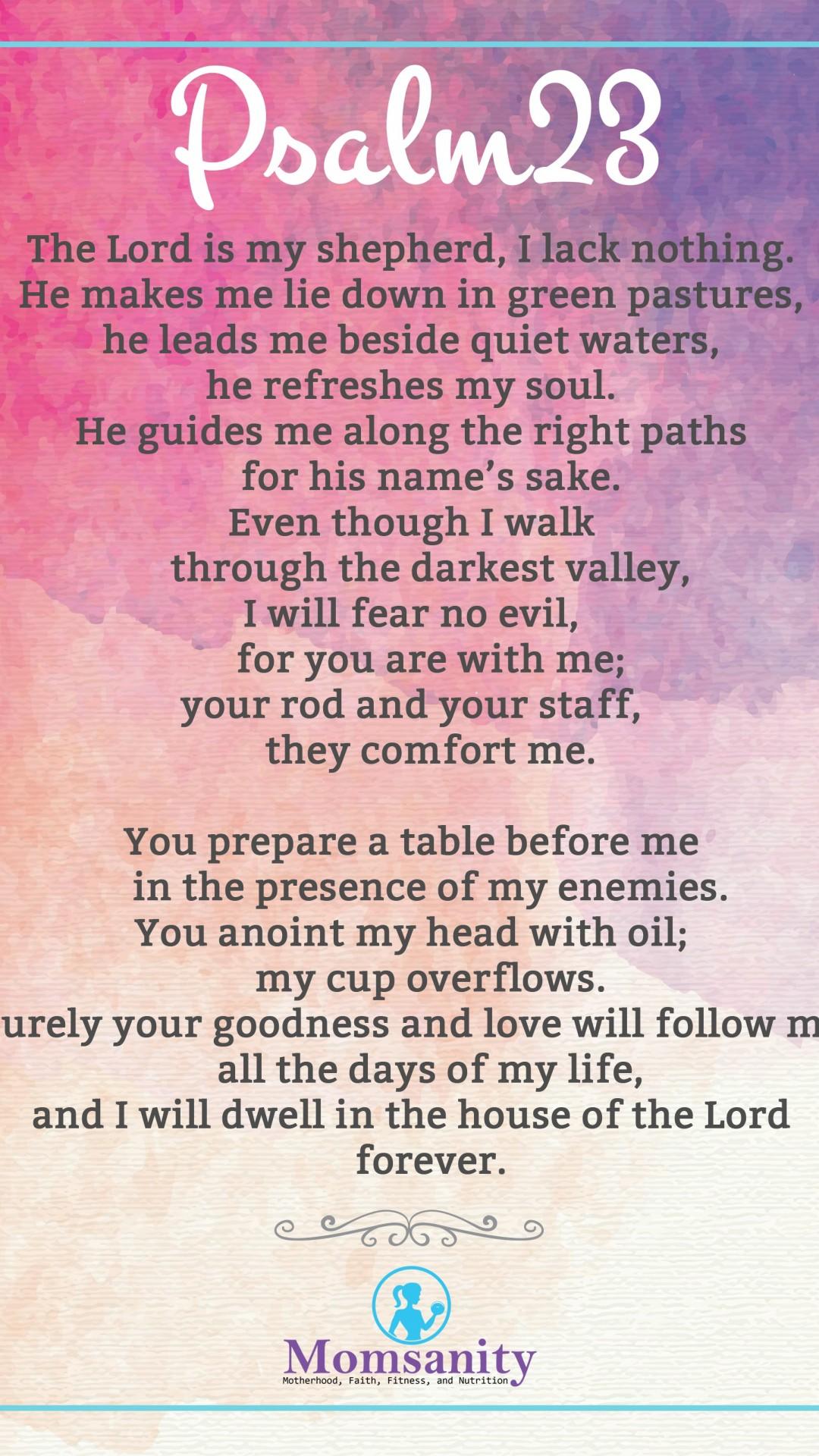 1080x1920 Psalm 23 Wallpaper