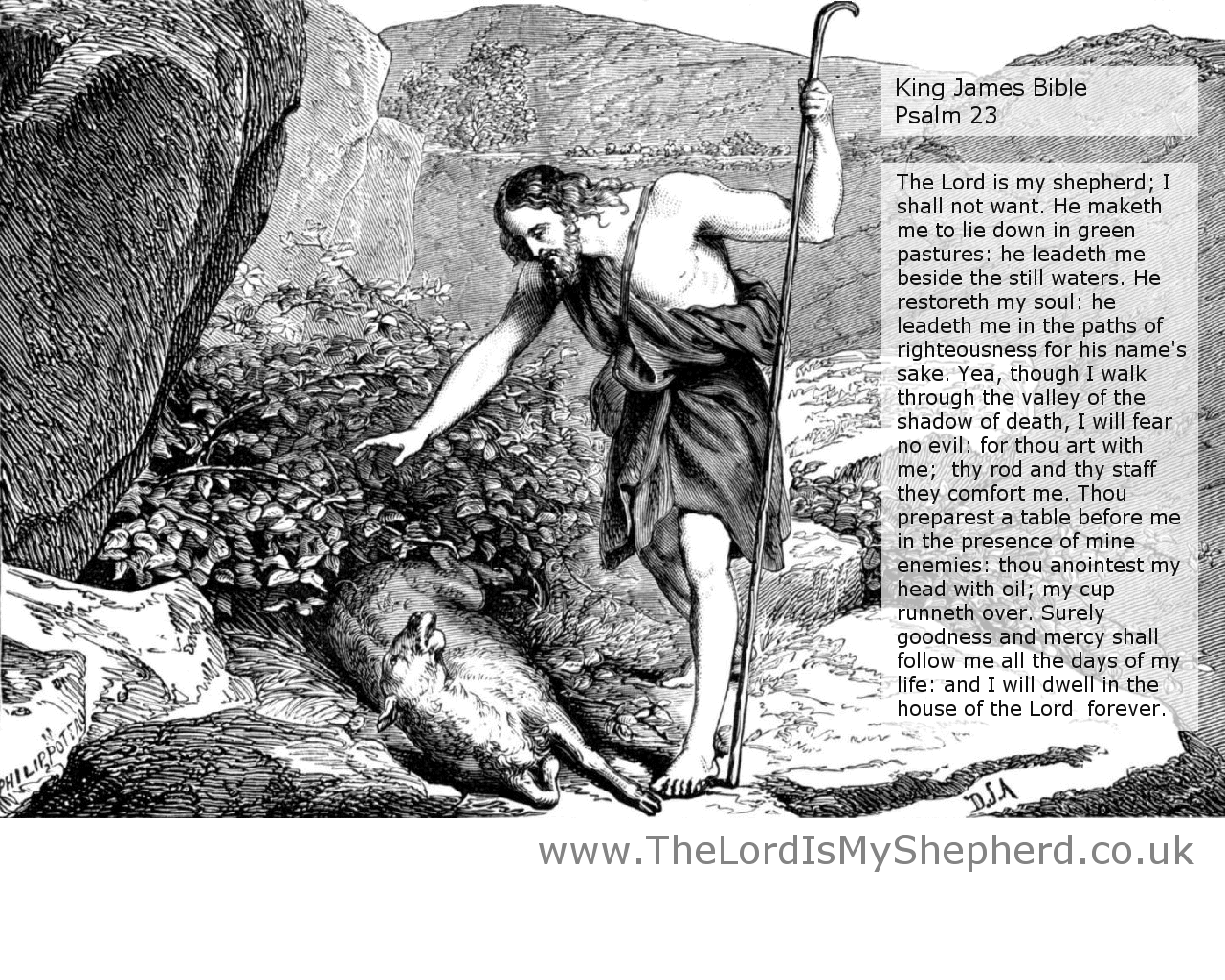 1280x1024 Psalm 23 The Lord Is My Shepherd Thought For Today : Peace is not the absence of trouble, but the presence of God Desktop WallPaper Instructions To obtain this Desktop Wallpaper image click the resolution below that you require, the image will load