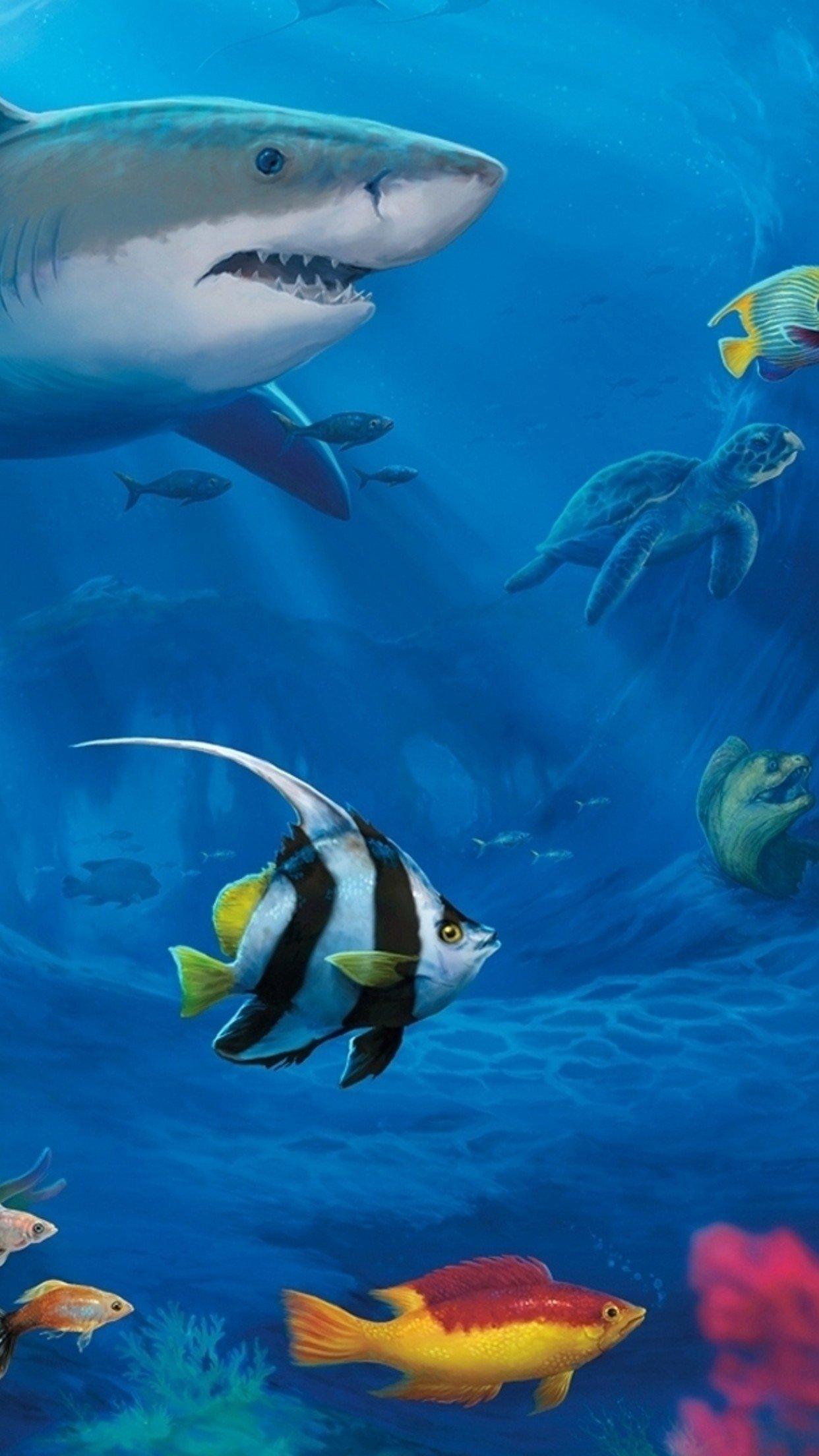 1242x2208 Underwater Draw Wallpaper for iPhone Pro Max, X, 6