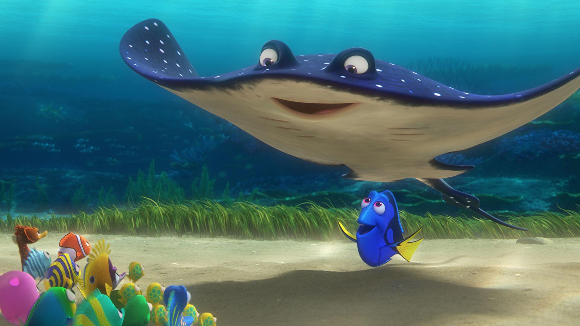 1920x1080 Fish Batoidea Underwater World Finding Dory HD Cartoon Wallpaper