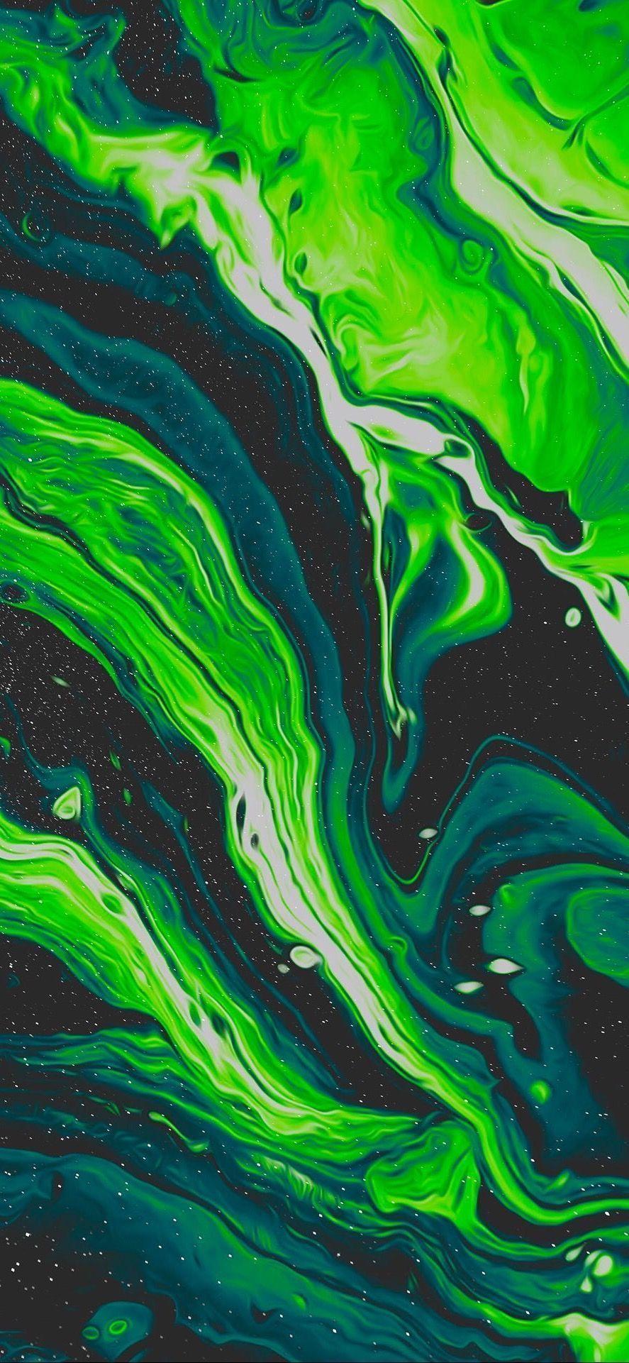887x1921 Acid Green Wallpaper