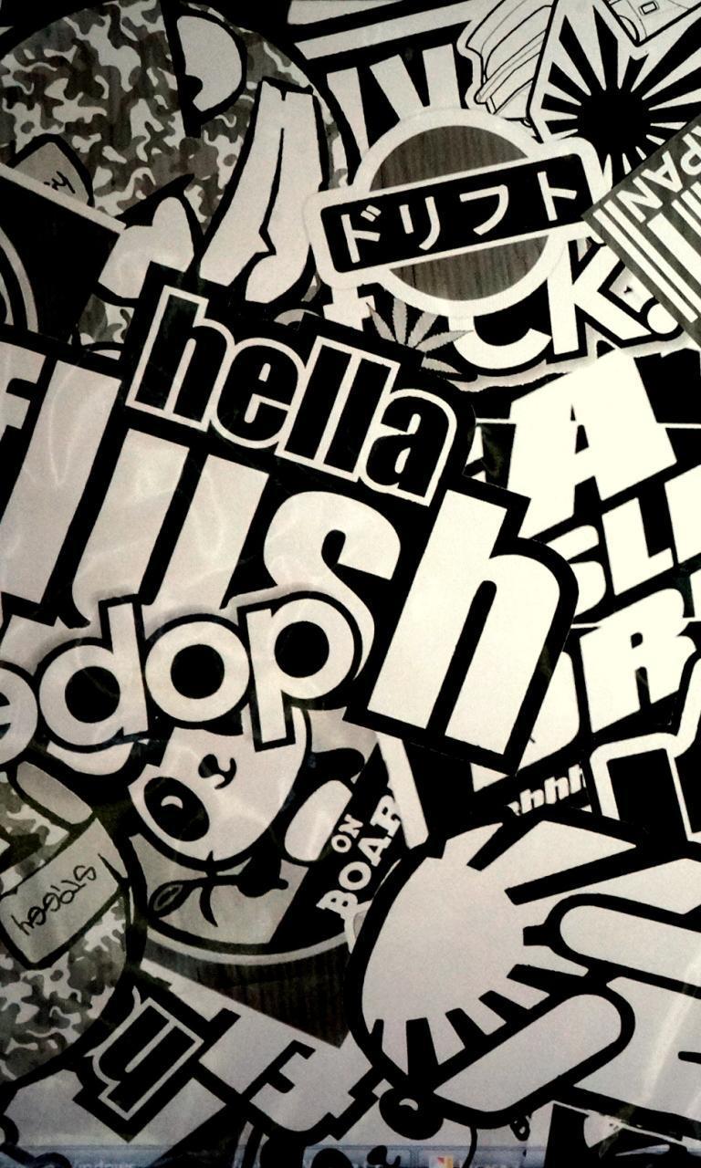 768x1280 Sticker Bomb Wallpaper