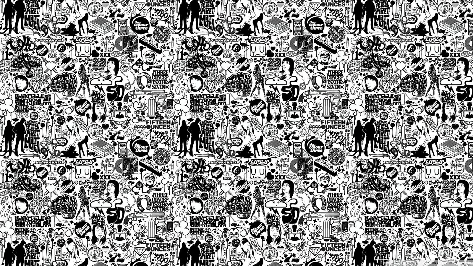 1600x900 Dynamic Black and White Wallpaper for Desktop