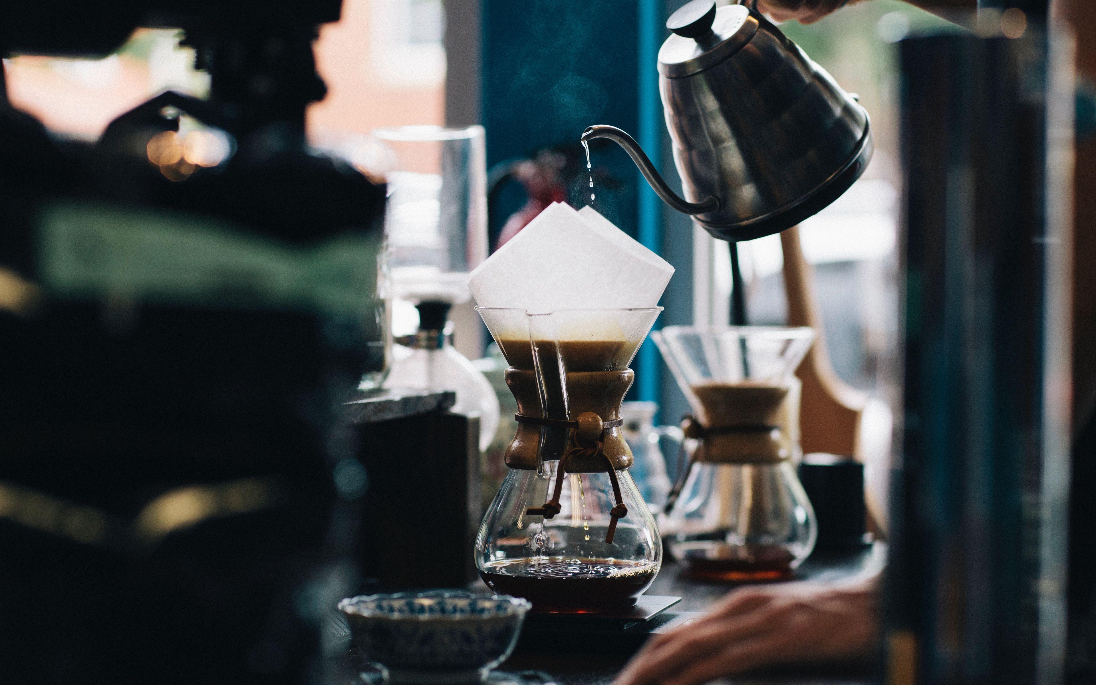 3840x2400 Download wallpaper 3840x2400 coffee, coffee pot, coffee shop 4k ultra HD 16:10 HD background