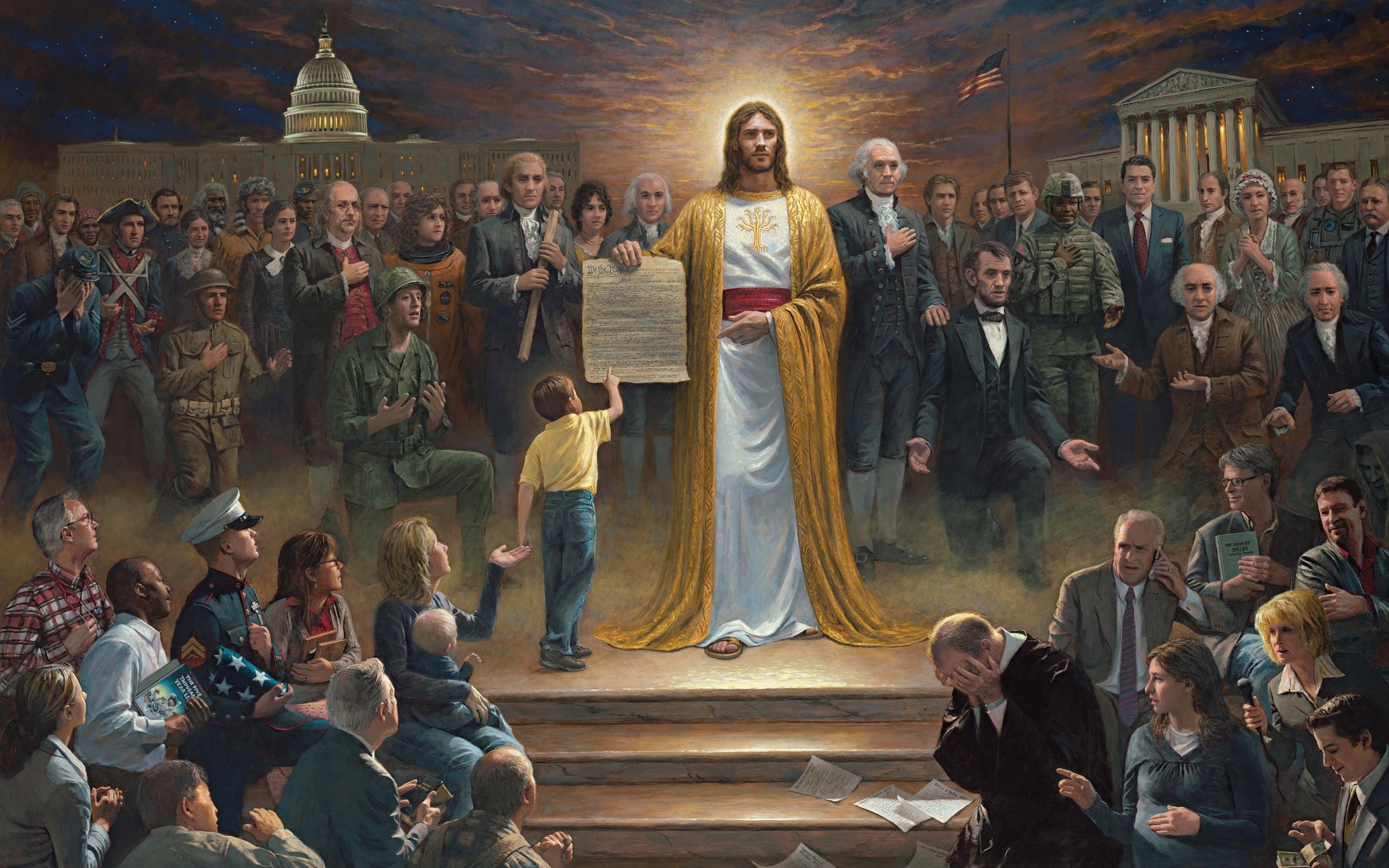 2560x1600 American Jesus Painting