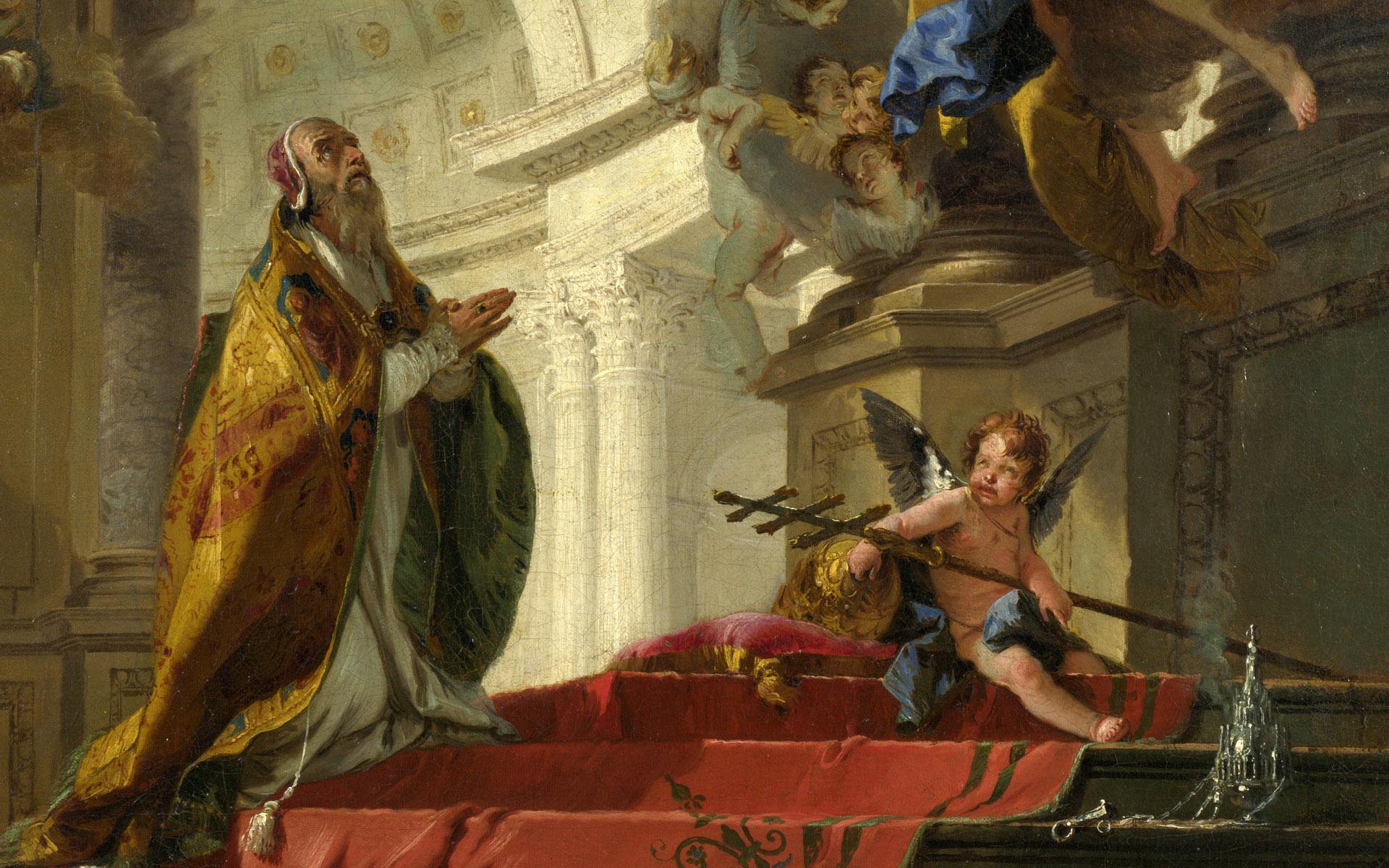 1920x1200 Pope St Clement Adoring the Trinity by Giovanni Battista Tiepolo HD Wallpaper