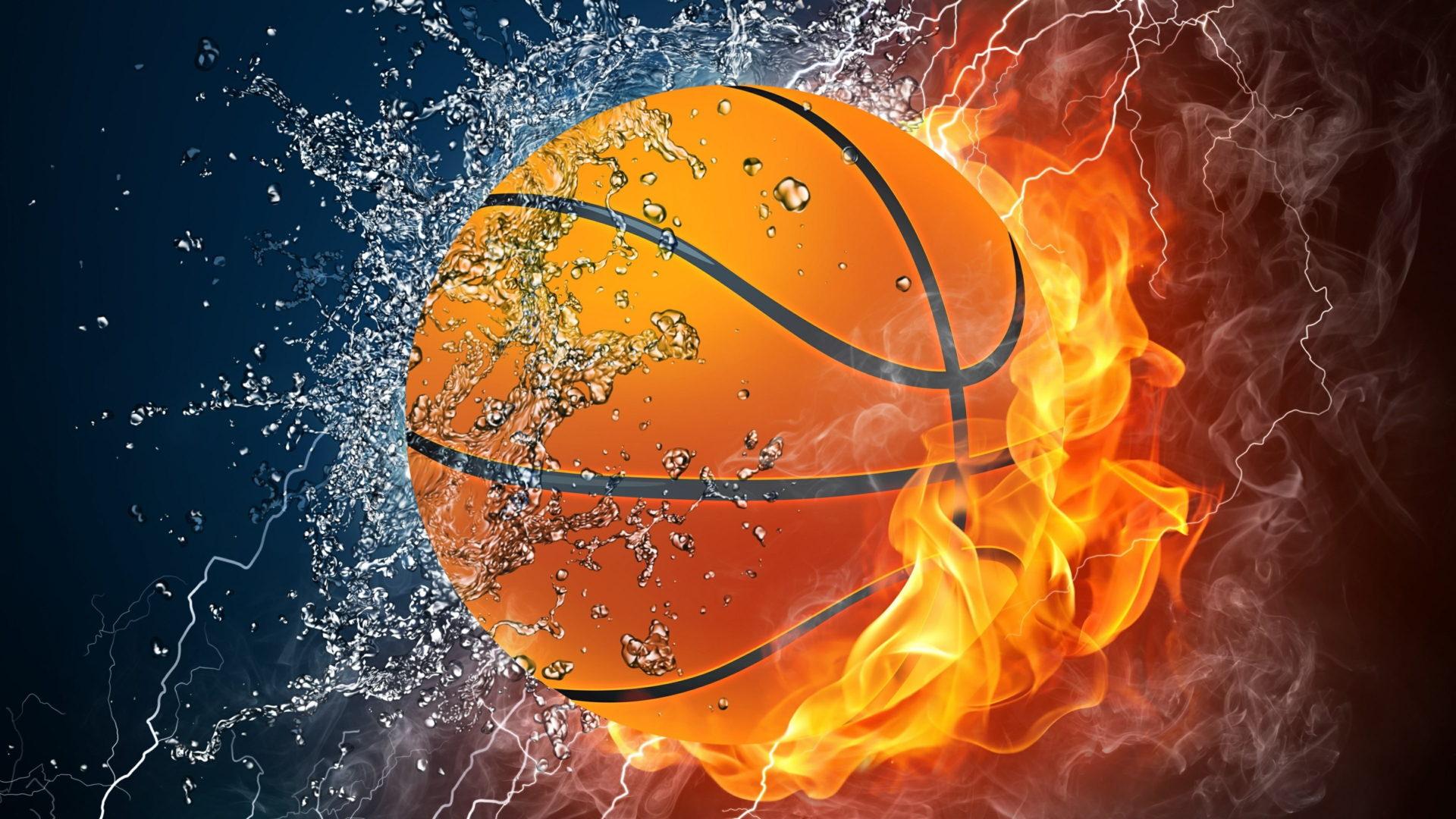 1920x1080 Basketball Game Ball Fire Flame 4k Wallpaper