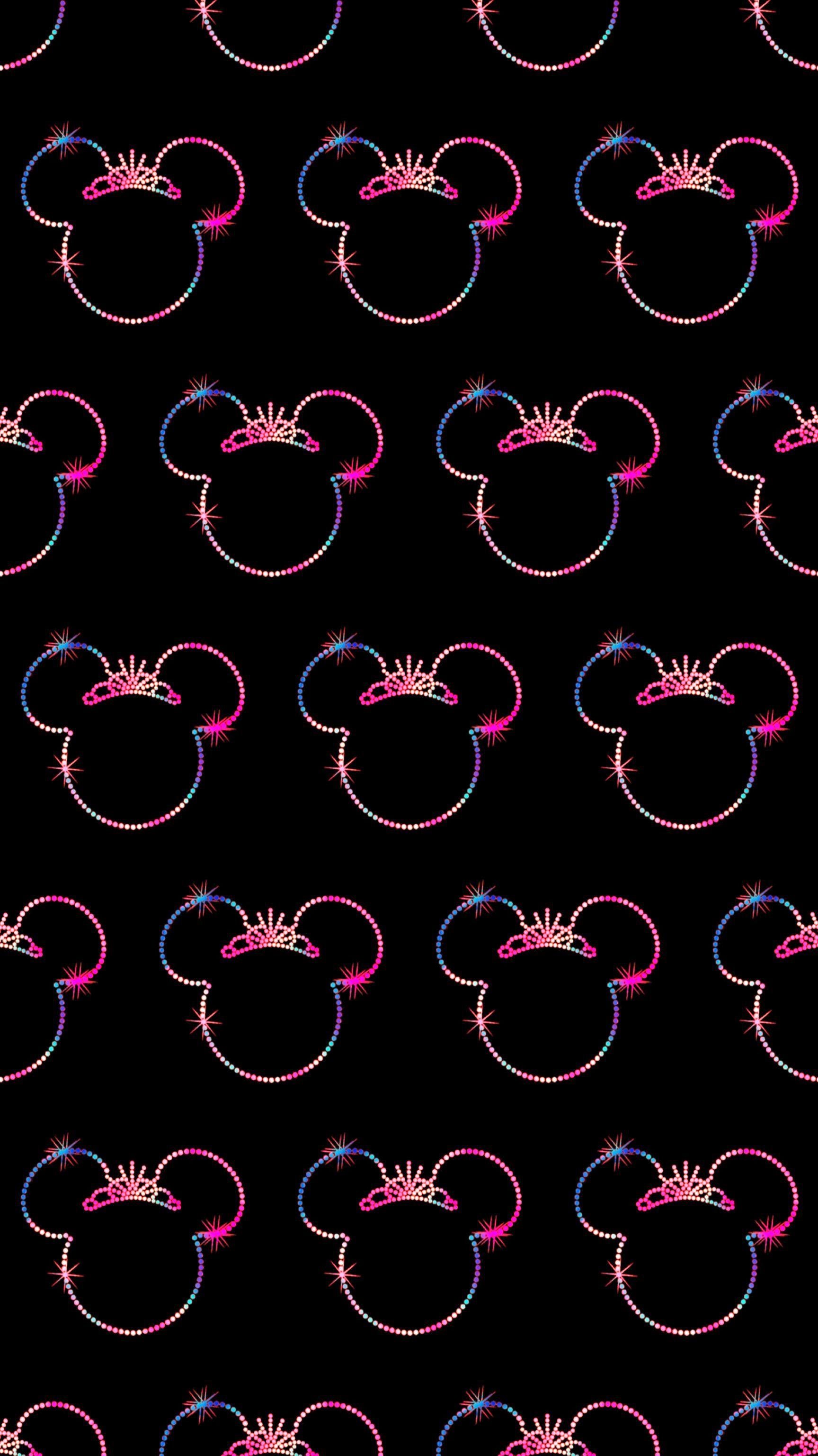 1728x3072 Chuột Minnie.  Hình nền đen và đầy màu sắc.  Chuột Mickey