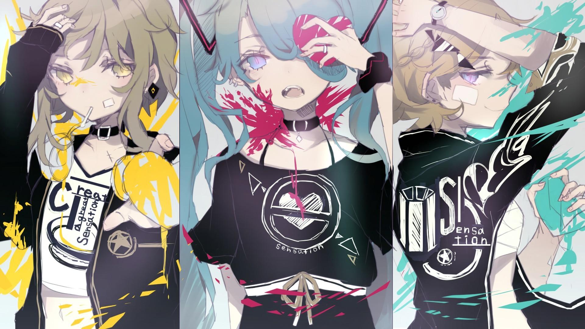 1920x1080 1920x Hatsune Miku Kagamine Rin Megpoid Gumi Vocaloid Miku Gumi Rin