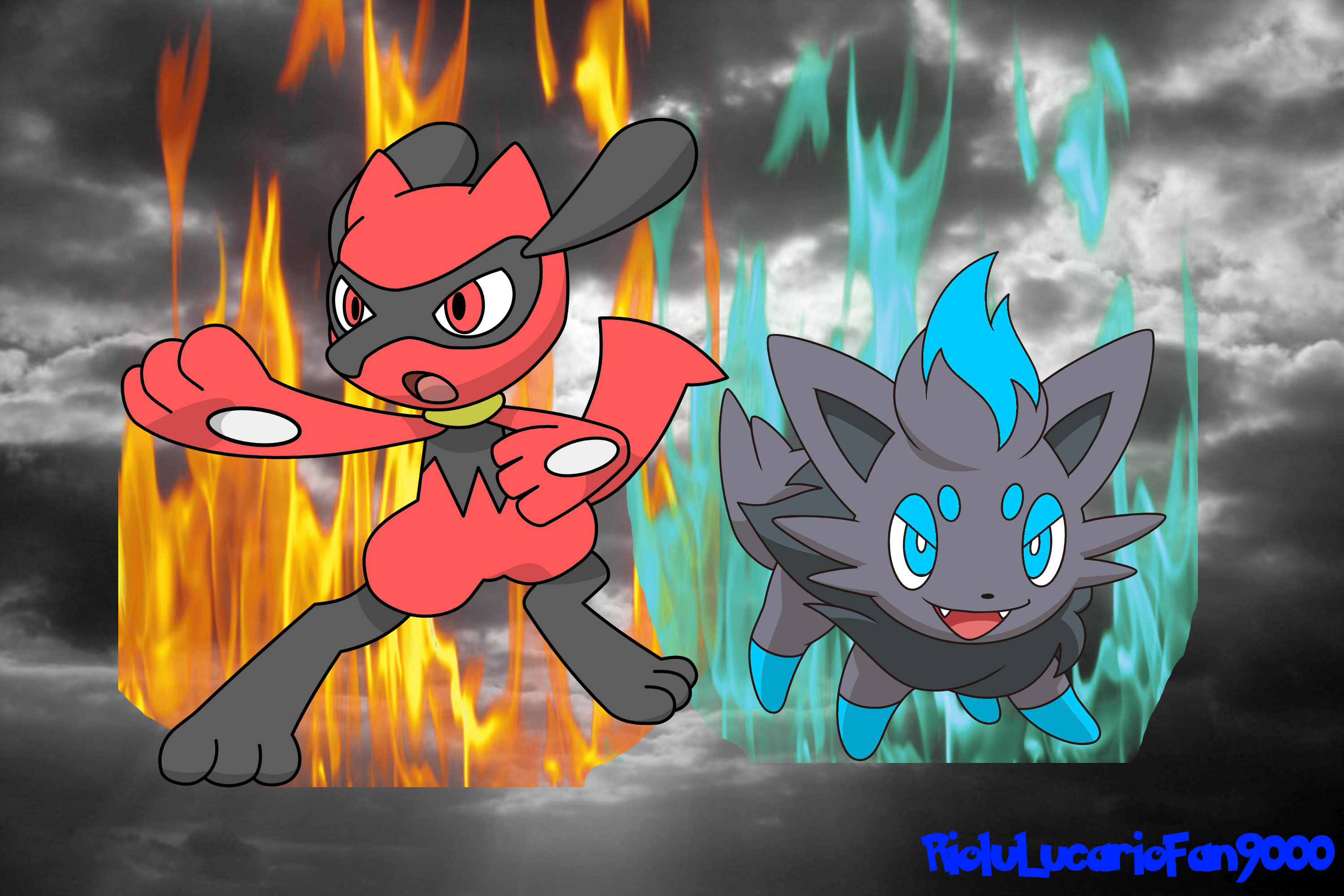 3000x2000 Free download God Riolu and God Zorua wallpaper by RioluLucarioFan9000 [3000x2000] for your Desktop, Mobile & Tablet. Explore Zorua Wallpaper. Zoroark Wallpaper, Shiny Zorua Wallpaper