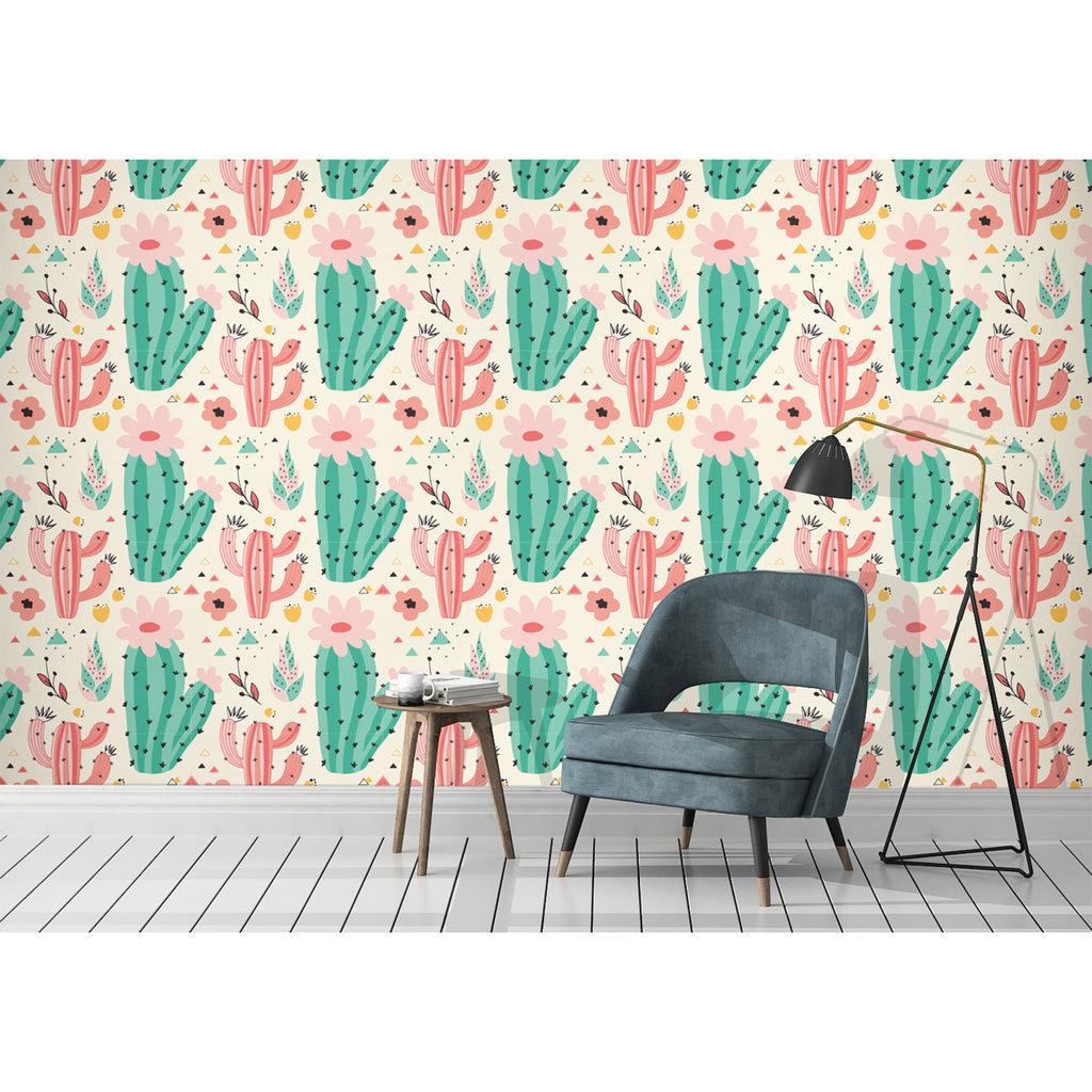 1024x1024 Desert Colors Cactus Mexico Sand Botanical Removable Wallpaper