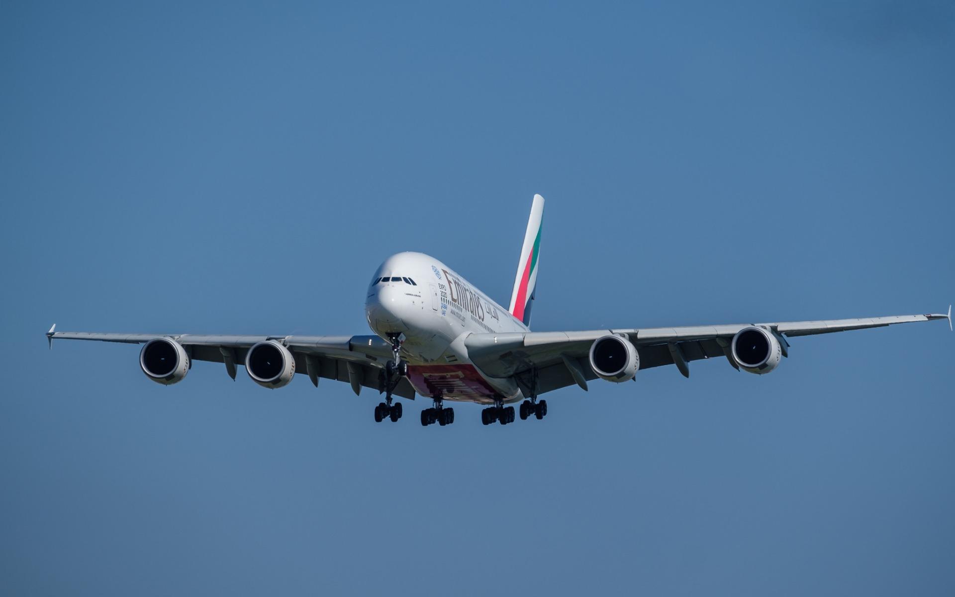 1920x1200 Download Wallpaper Airbus A Large Passenger Plane, Aircraft Landing, Air Travel, A 380 Emirates Airlines For Desktop With Resolution 1920x1200. High Quality HD Picture Wallpaper