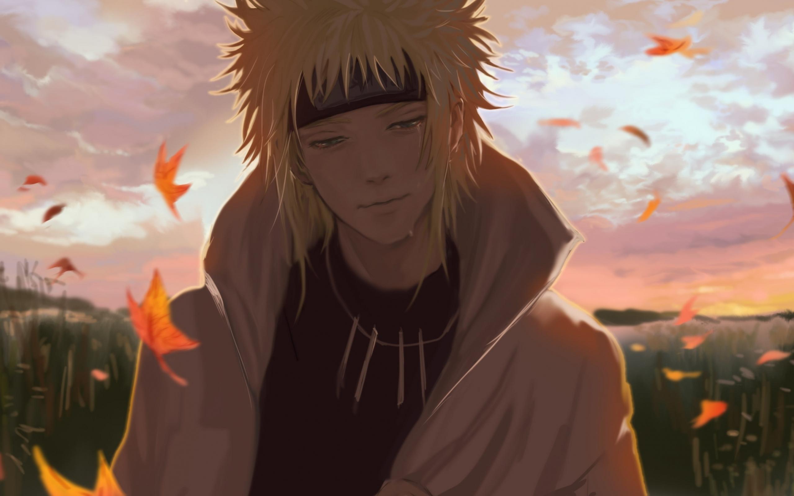 2560x1600 Wallpaper Leaves, Naruto, Semi Realistic, Tears, Namikaze Minato:2994x1782