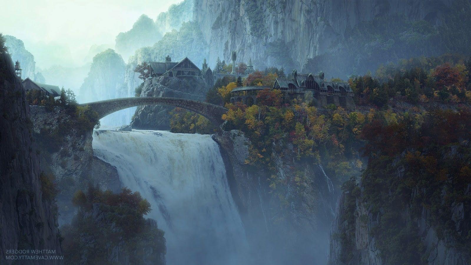 1600x901 movies #Rivendell The Lord Of The Rings #waterfall P #wallpaper #hdwallpaper #desktop. Lord of the rings, HD wallpaper, Wallpaper