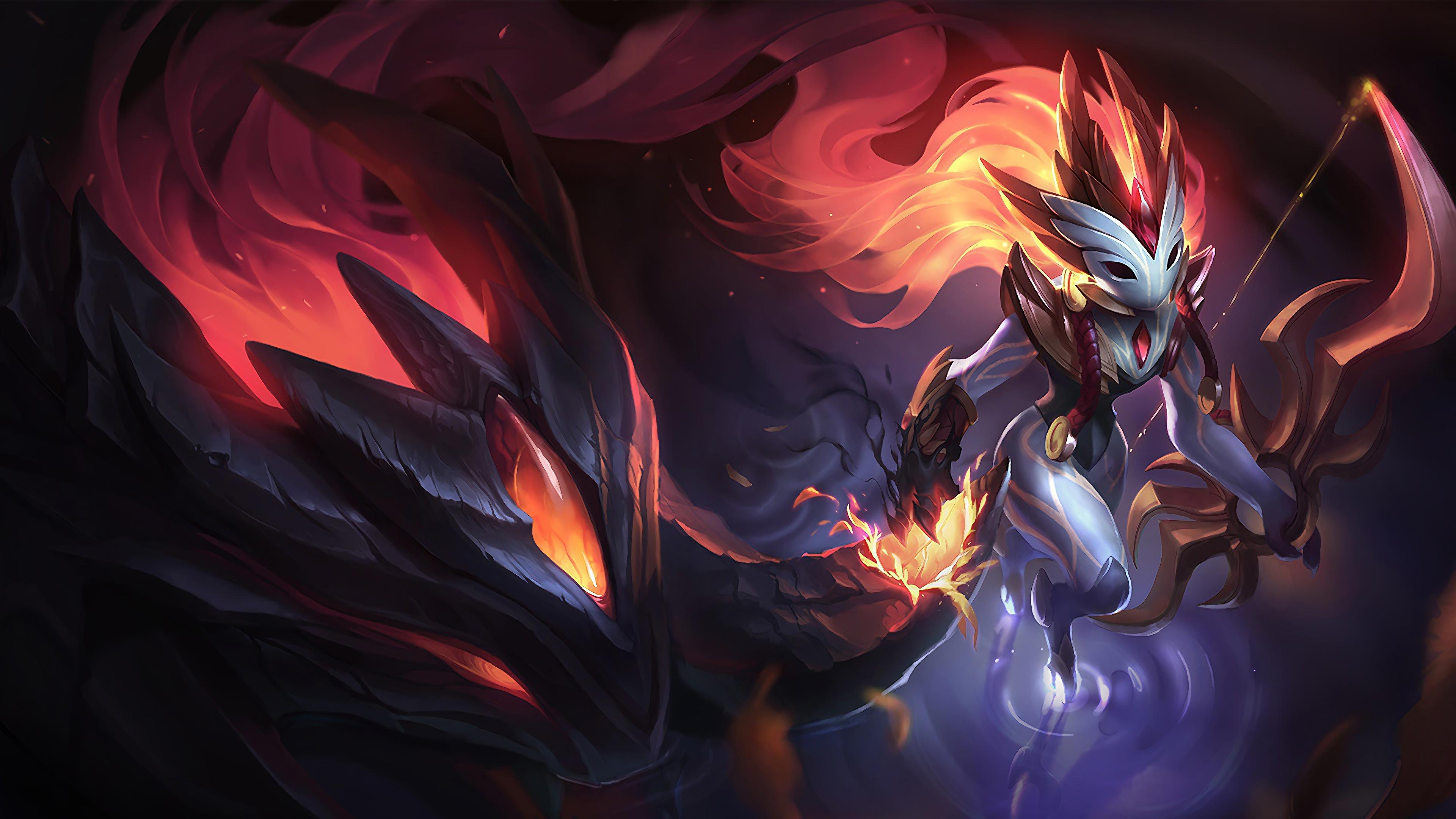 3840x2160 Wallpaper 4k Shadowfire Kindred LoL Splash Art League of Legends Wallpaper