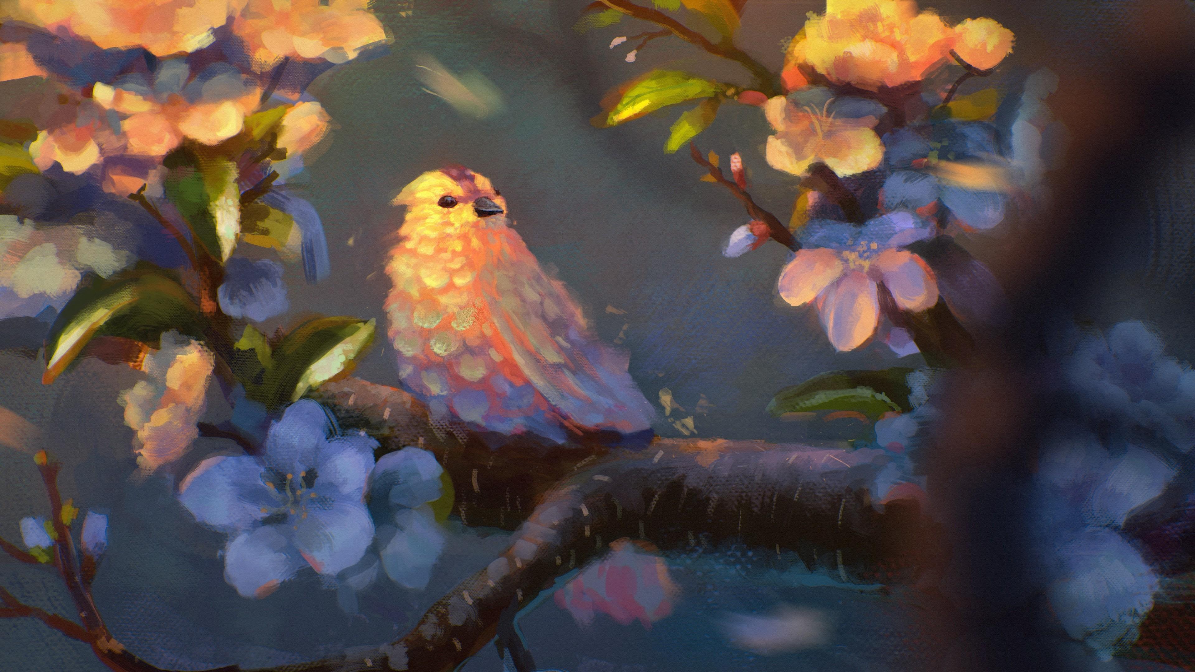 3840x2160 Wallpaper 4k Bird Painting 4k Wallpaper