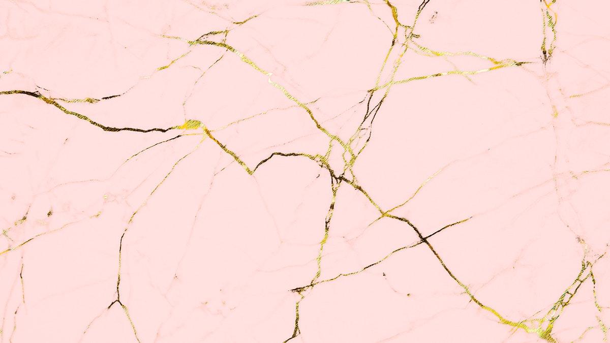 1200x675 Pink marble desktop wallpaper, golden
