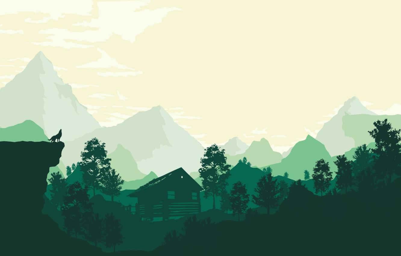 1332x850 Free download Wallpaper Mountains The game Forest House Silhouette Hills [1332x850] for your Desktop, Mobile & Tablet. Explore Firewatch Green Wallpaper. Green Wallpaper Green Image Green, Green Wallpaper Green