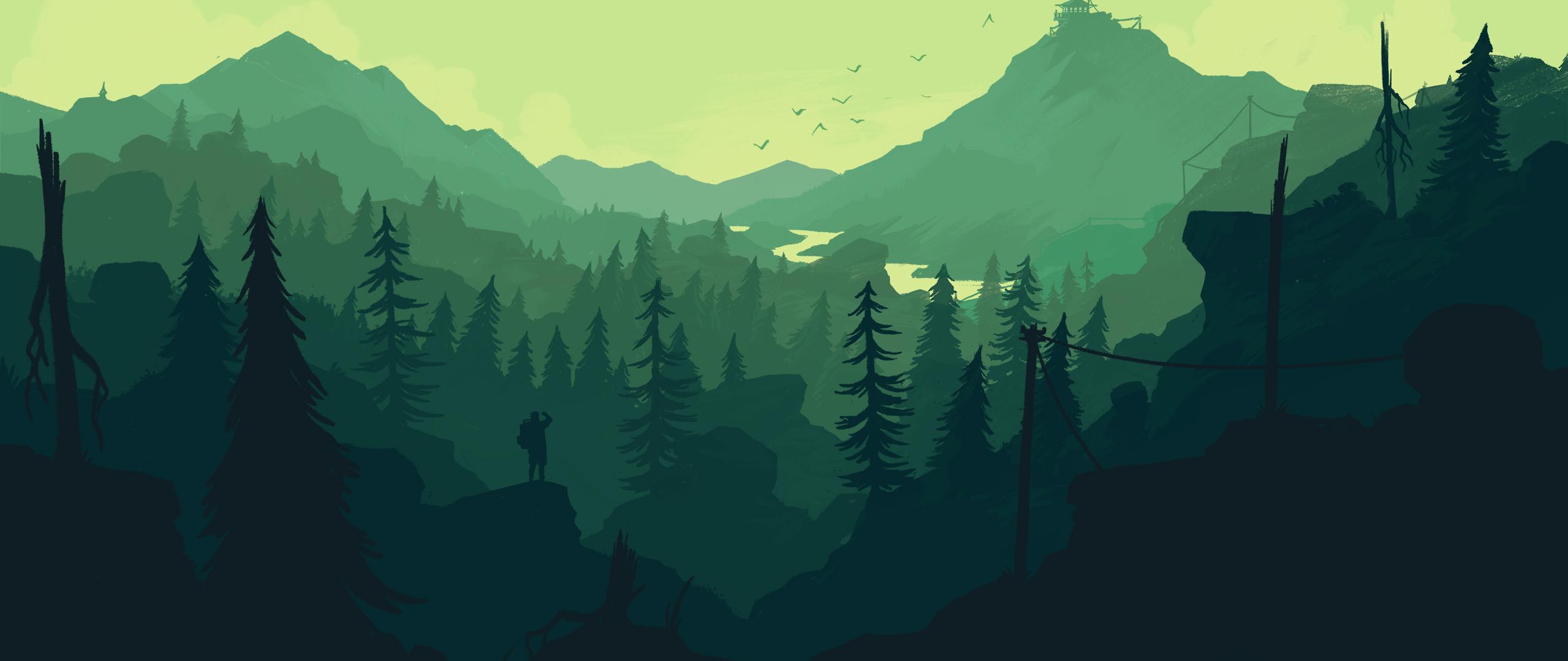 2560x1080 Firewatch Forest Digital Art 2560x1080 Resolution Wallpaper, HD Games 4K Wallpaper, Image, Photo and Background