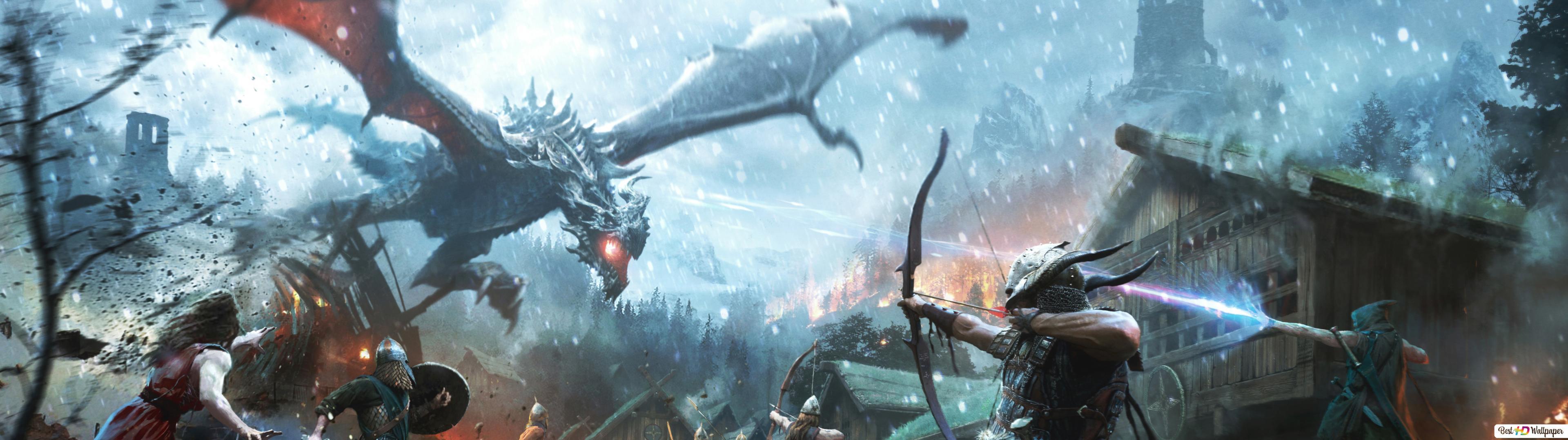3840x1080 The Elder Scrolls: Legends of Skyrim HD wallpaper download