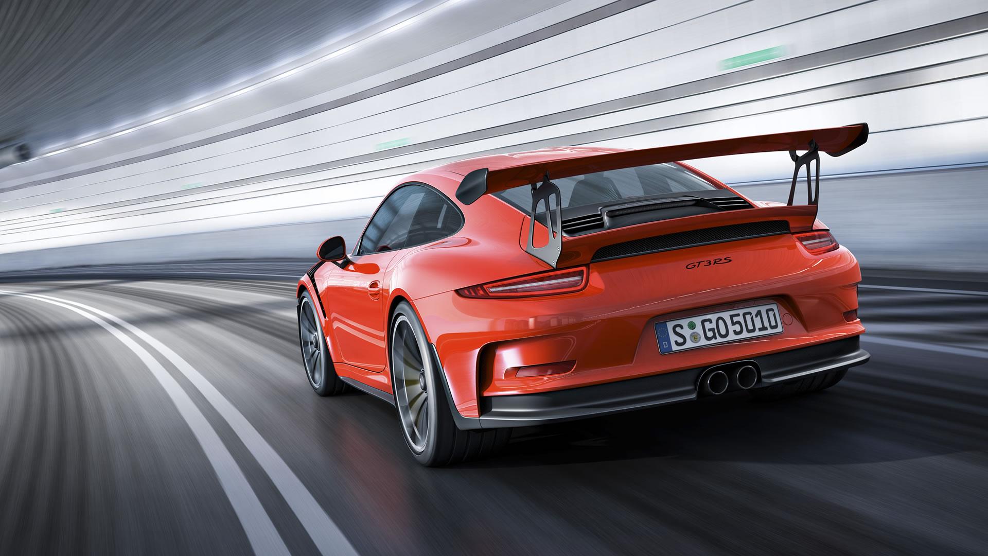 1920x1080 Porsche 911 GT3 RS Wallpaper X Guards Red Exterior Color, Rear View, 7 Speed PDK, Magnesium Roof, Massive Rear Wing