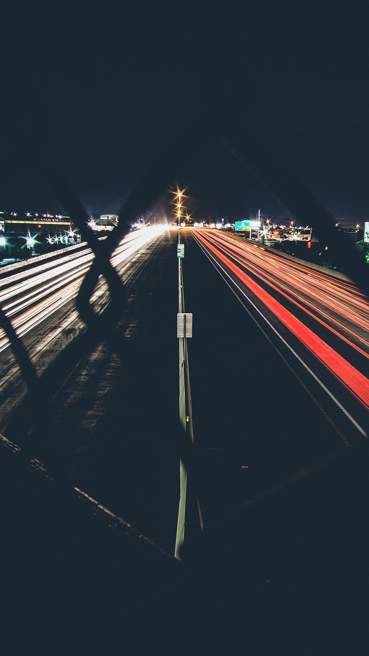 1242x2208 Highway at Night Wallpaper