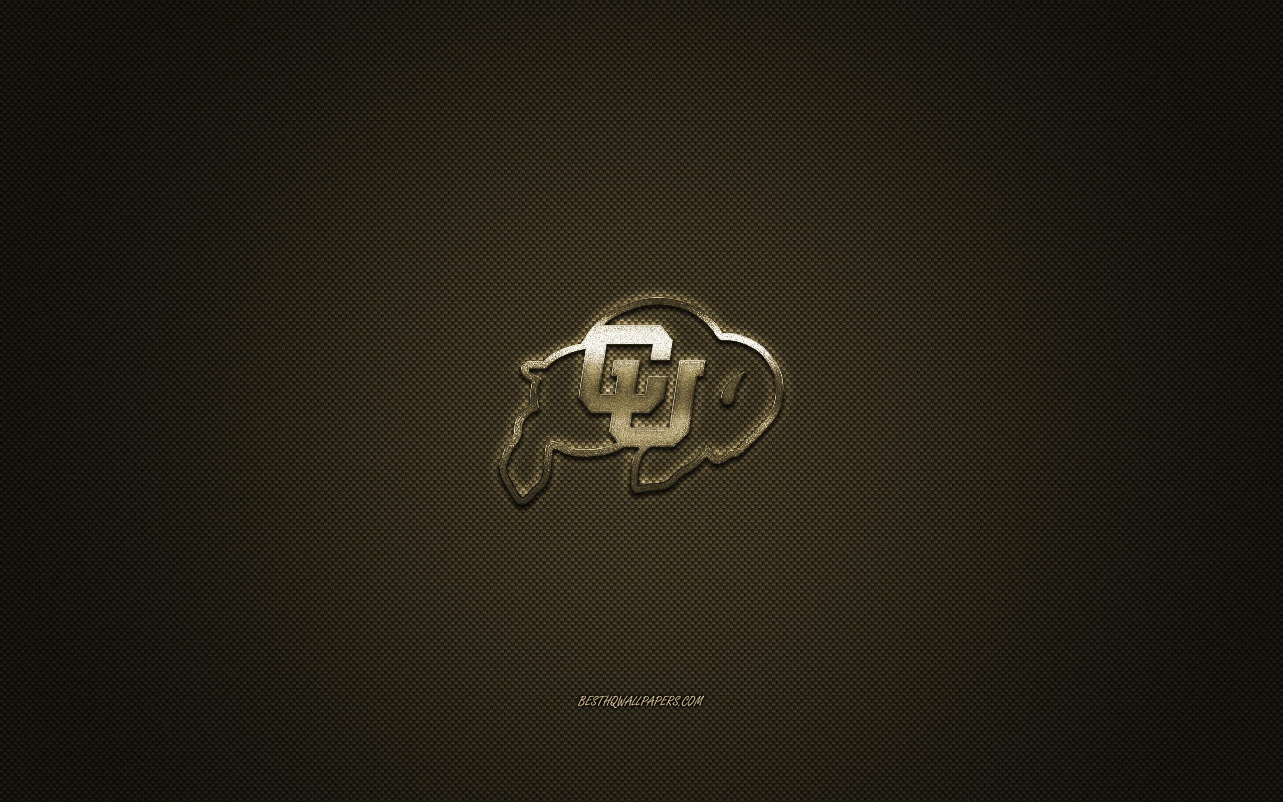 2560x1600 Download wallpaper Colorado Buffaloes logo, American football club, NCAA, golden logo, golden carbon fiber background, American football, Boulder, Colorado, USA, Colorado Buffaloes, University of Colorado for desktop with resolution 2560x1600. High