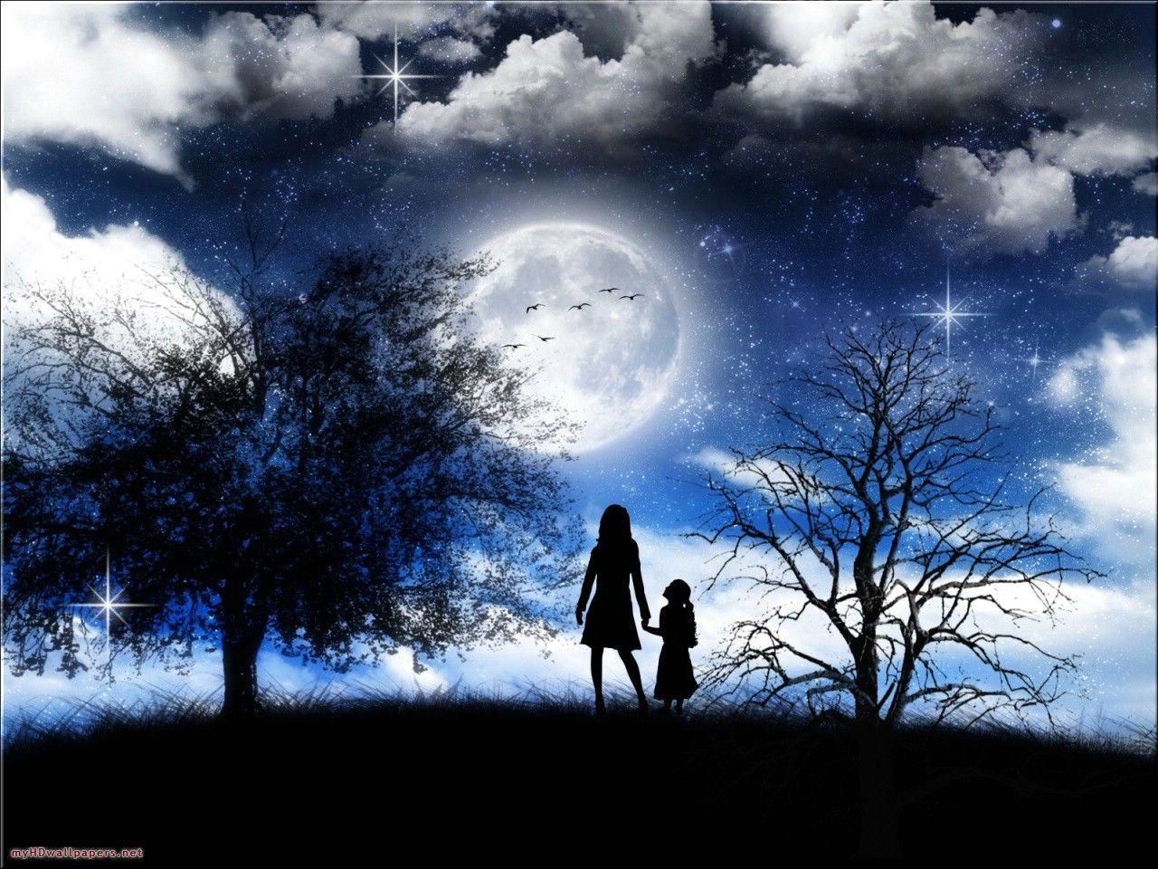 1280x960 Moonlight. Beautiful Romantic Moonlight Wallpaper. Moonlight, Romantic picture, Look at the moon