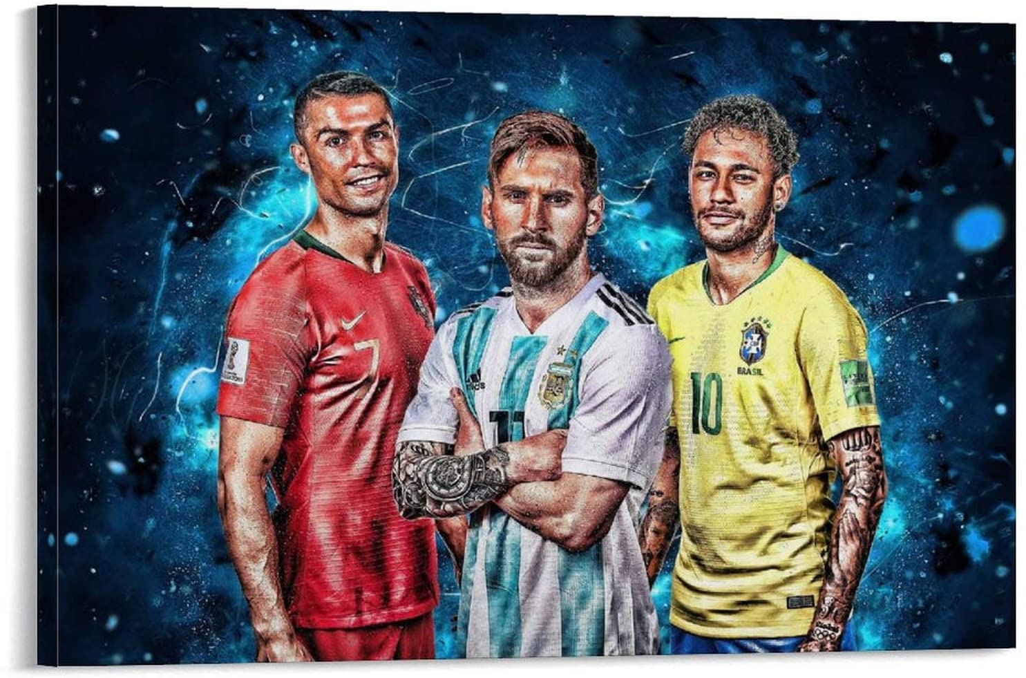 1485x981 Cristiano Ronaldo Lionel Messi Neymar Jr Wallpaper Football Comprehensive Poster Famous Sports Star Poster Poster Canvas Wall Art Print Decorative Painting Artwork 12x18inch(30x45cm) : Everything Else