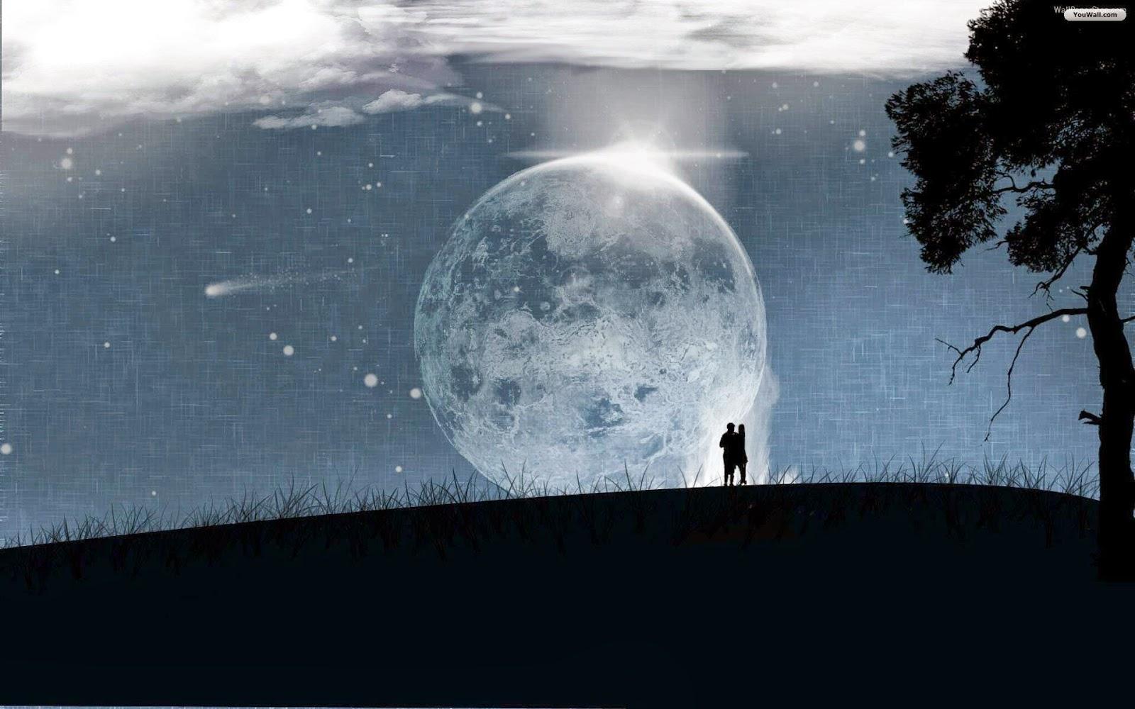 1600x1000 Full Moon Romantic Wallpaper Wide Under The Moon Wallpaper & Background Download