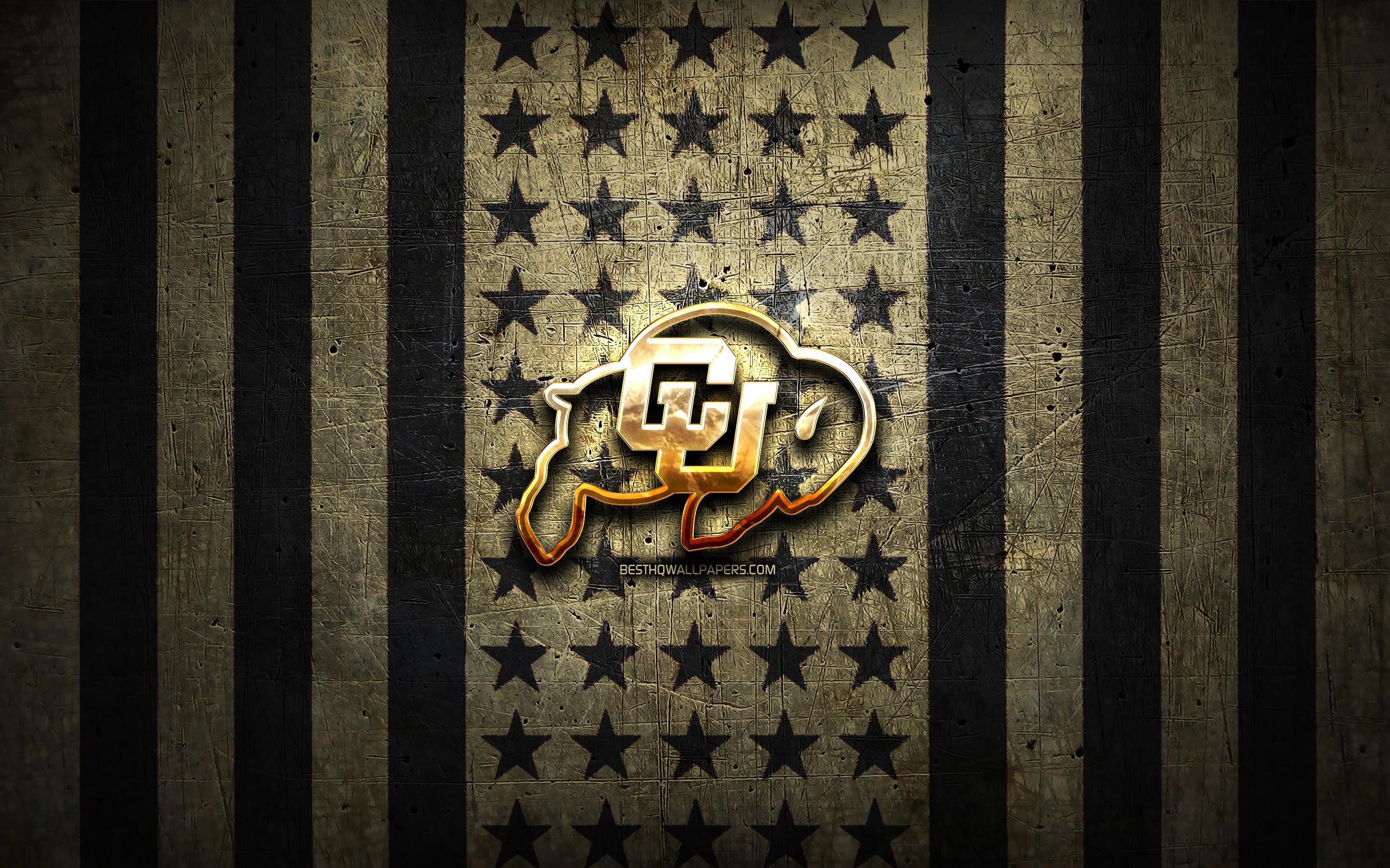 2880x1800 Download wallpaper Colorado Buffaloes flag, NCAA, brown black metal background, american football team, Colorado Buffaloes logo, USA, american football, golden logo, Colorado Buffaloes for desktop with resolution 2880x1800. High Quality HD picture