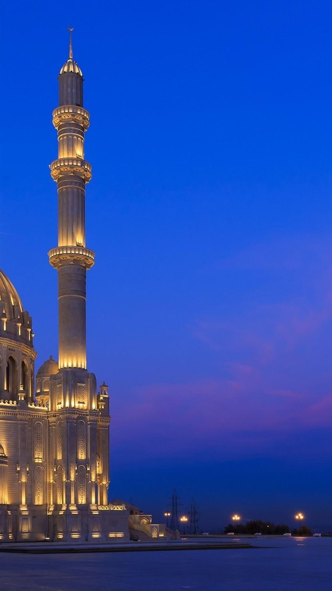 1080x1920 Heydar Mosque Azerbaijan Baku Lights Night for Sam. iPhone Wallpaper Free Download