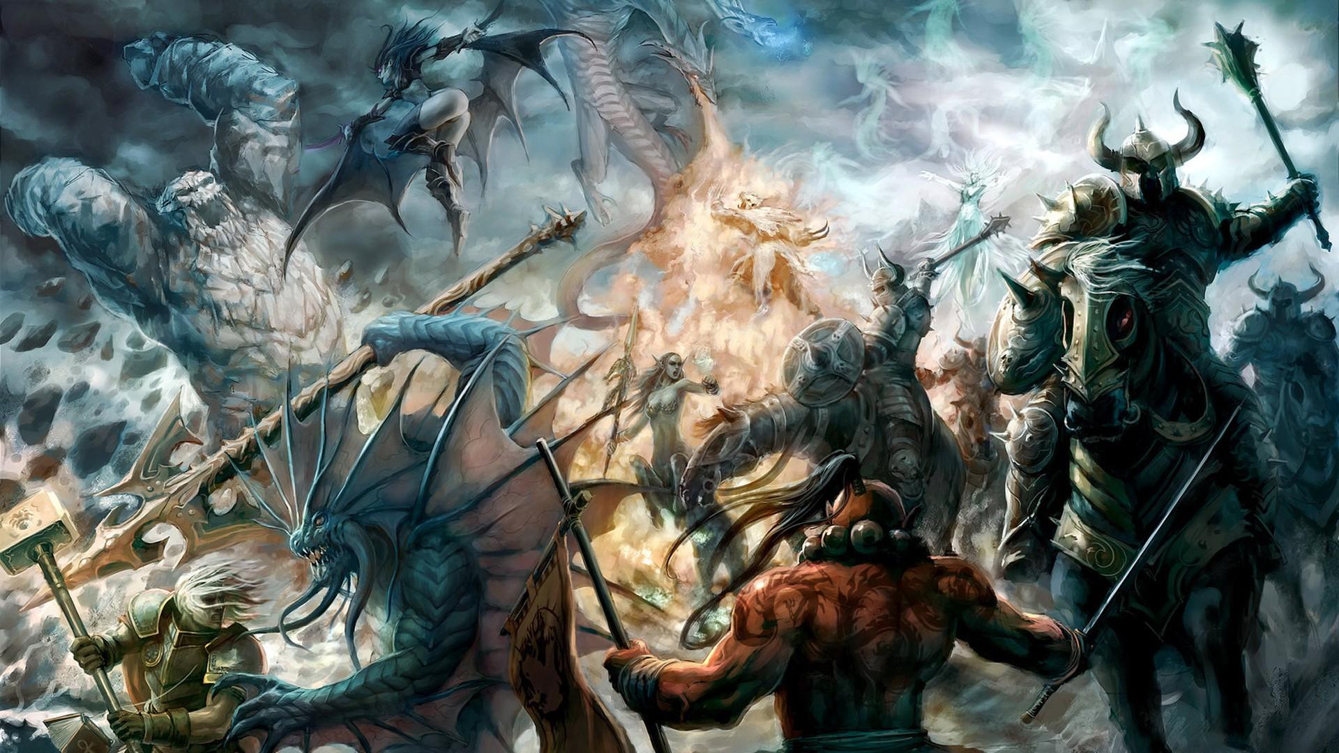 1920x1080 fantasy, Art, Dota, Battles Wallpaper HD / Desktop and Mobile Background