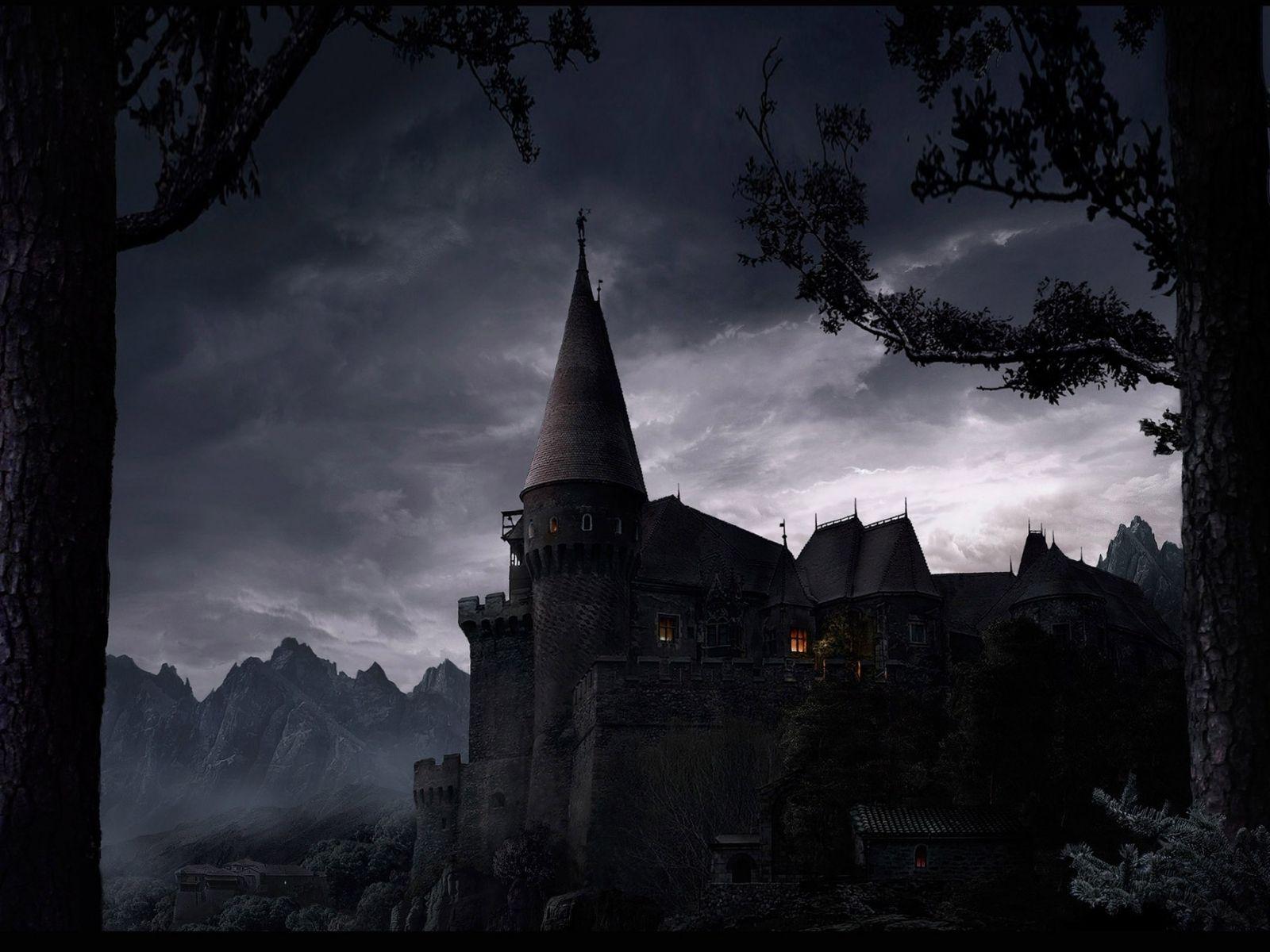 1600x1200 spooky halloween HD wallpaper 1080p castle, Dark castle, Dark fantasy art