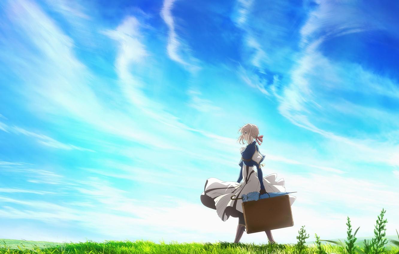 1332x850 Wallpaper the sky, girl, anime, Violet Evergarden image for desktop, section сэйнэн