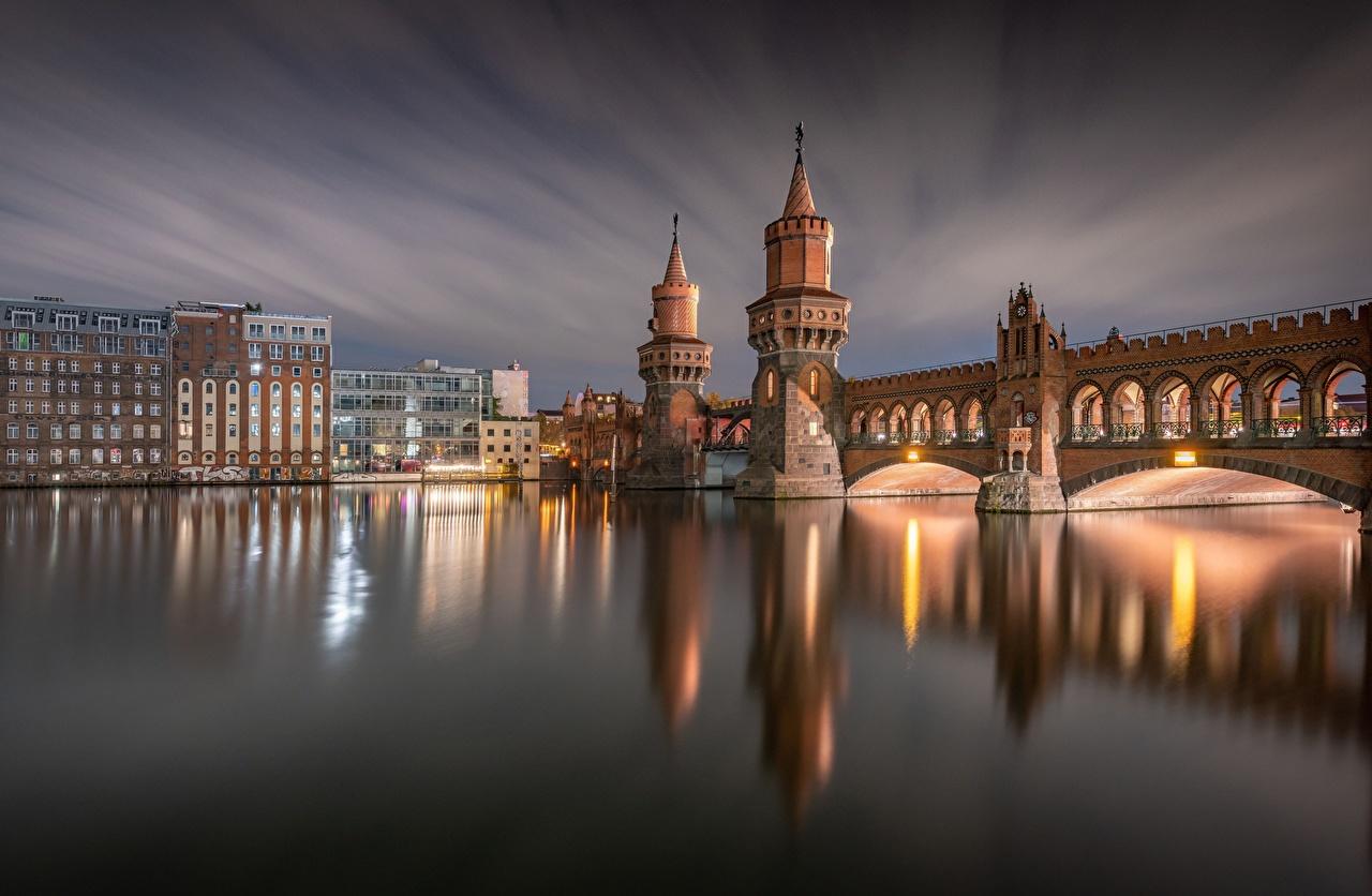 1280x836 Desktop Wallpaper Berlin Germany Tower Oberbaum Bridge, River Spree